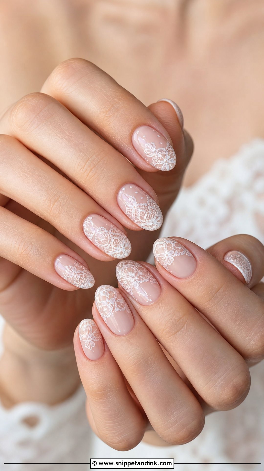 Lace Wedding Nail Art - Snippet and Ink - 25 Wedding Nail Art for Bride Ideas