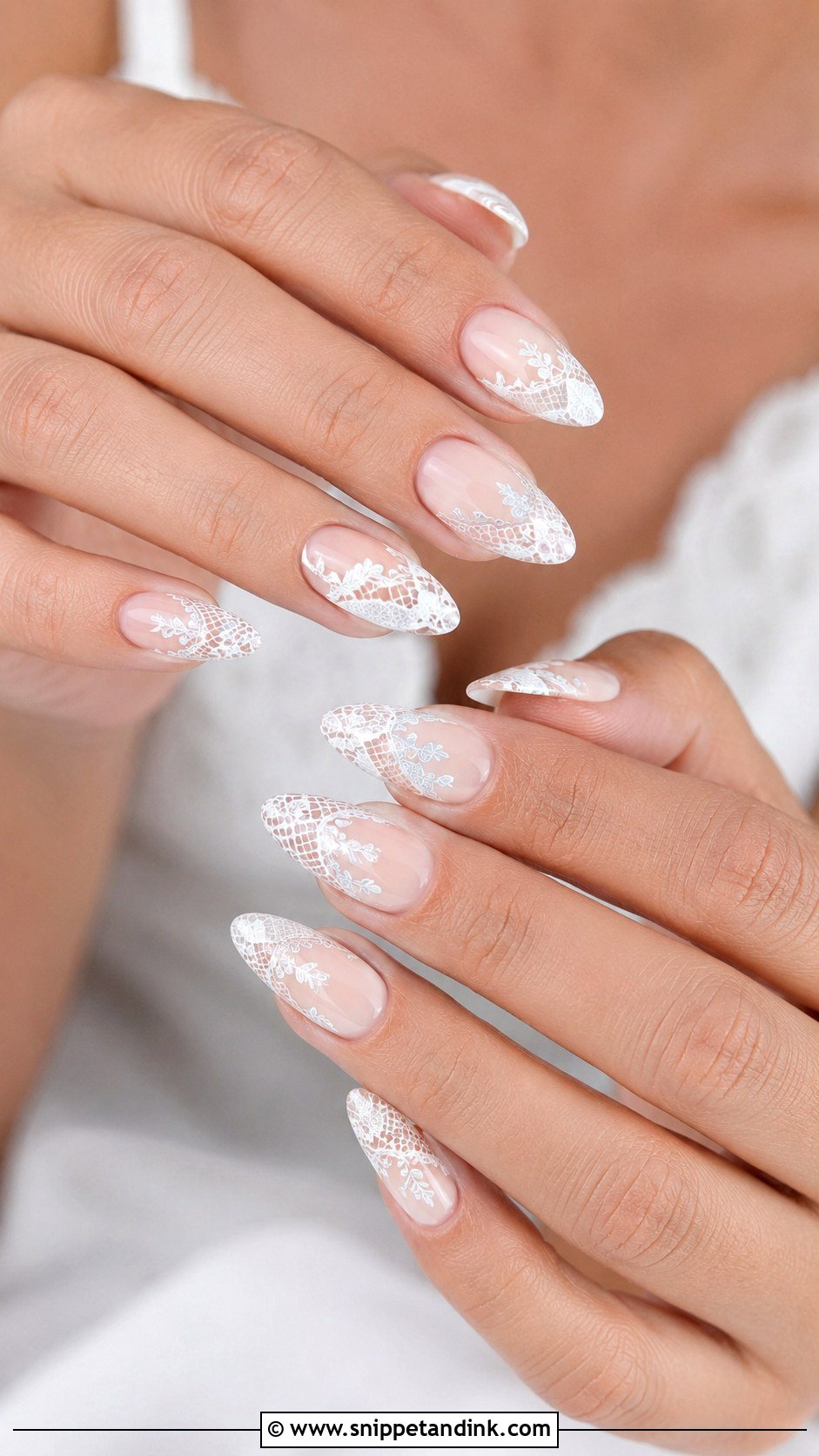 Lace Wedding Nail Extensions - Snippet and Ink - 20 Wedding Nail Extensions Ideas