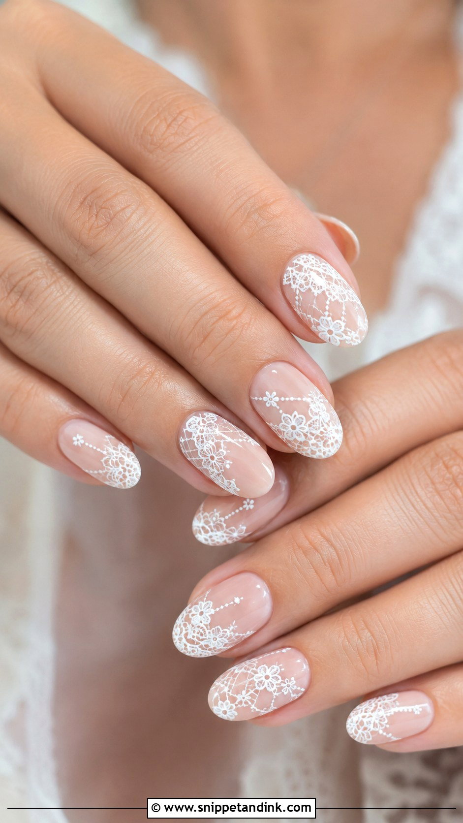 Lace Wedding Nails - Snippet and Ink - 20 Nails Ideas for Wedding
