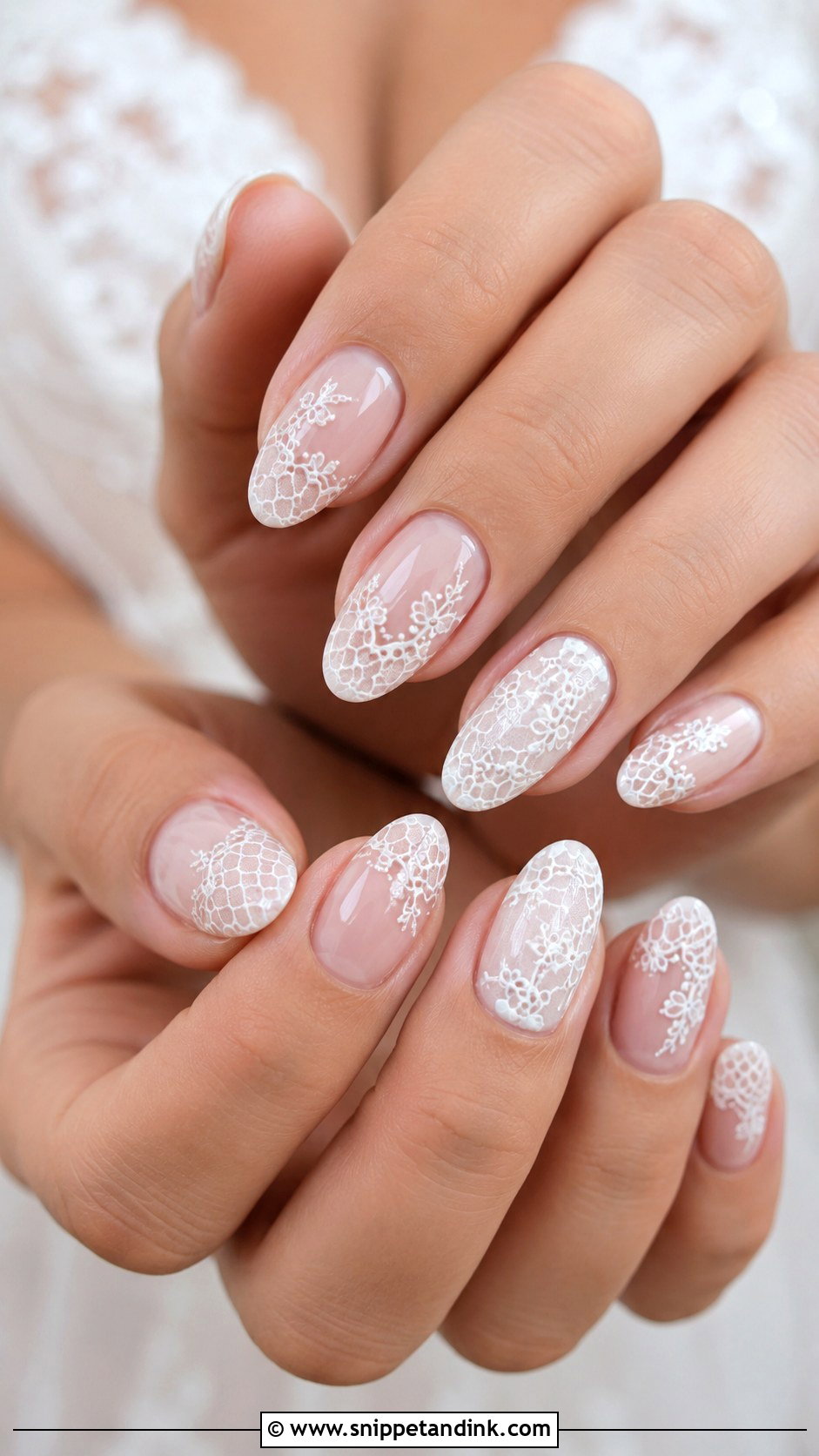 Lace Wedding Nails - Snippet and Ink - 20 Wedding Nails 2025 Bride