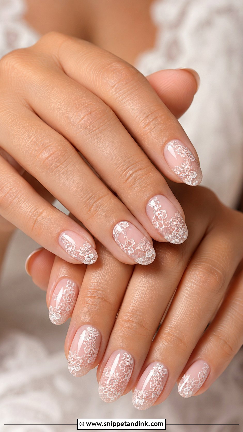 Lace Wedding Nails - Snippet and Ink - 30 Wedding Nail Art Design for Bride Ideas