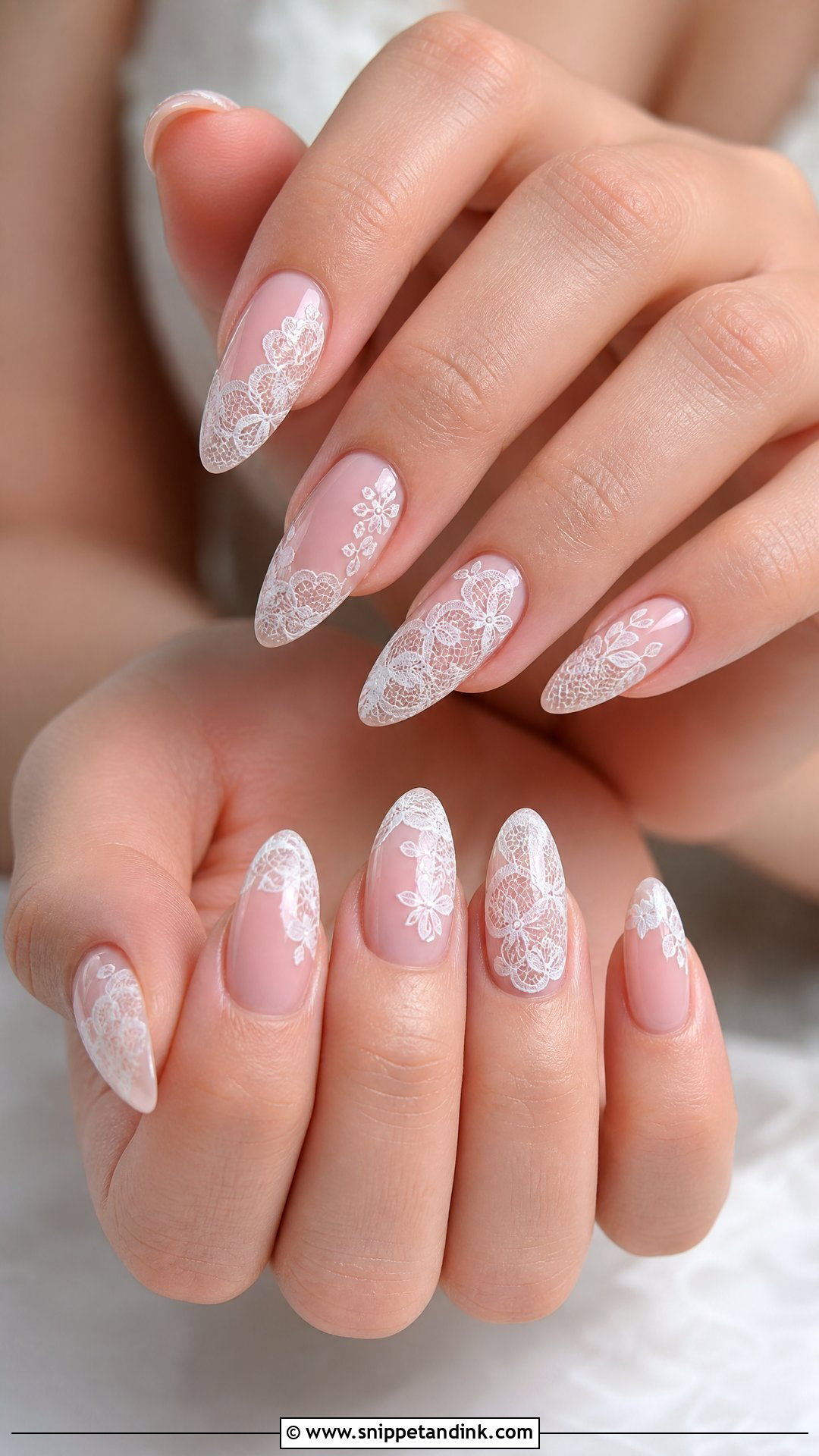 Lace Wedding Nails - Snippet and Ink - 35 Nail Art Wedding Ideas