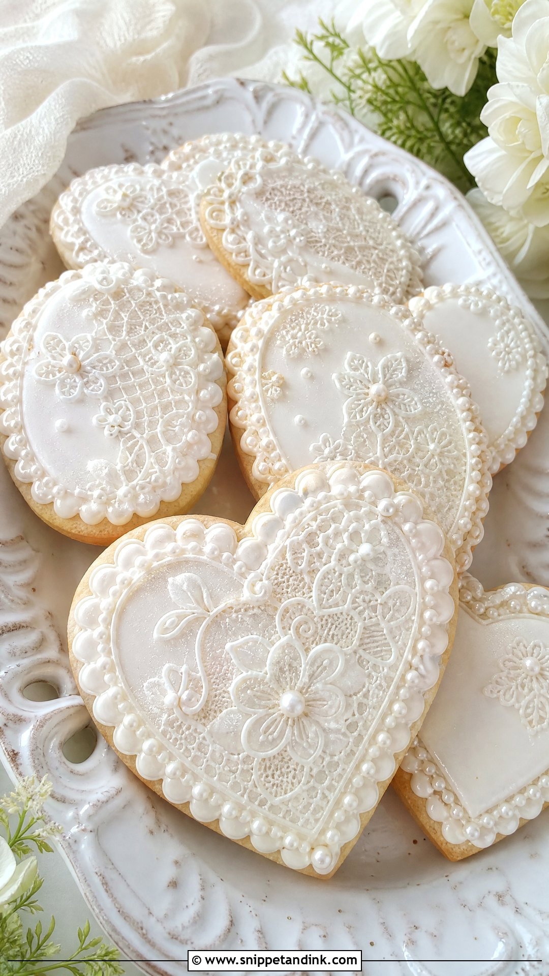 Lace Wedding Sugar Cookies - Snippet and Ink - 20 Wedding Sugar Cookies