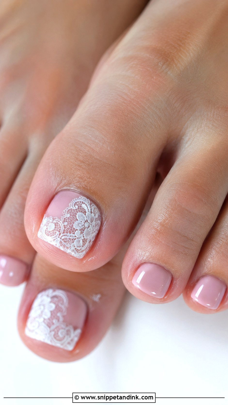Lace Wedding Toe Nails - Snippet and Ink - 30 Wedding Toe Nails