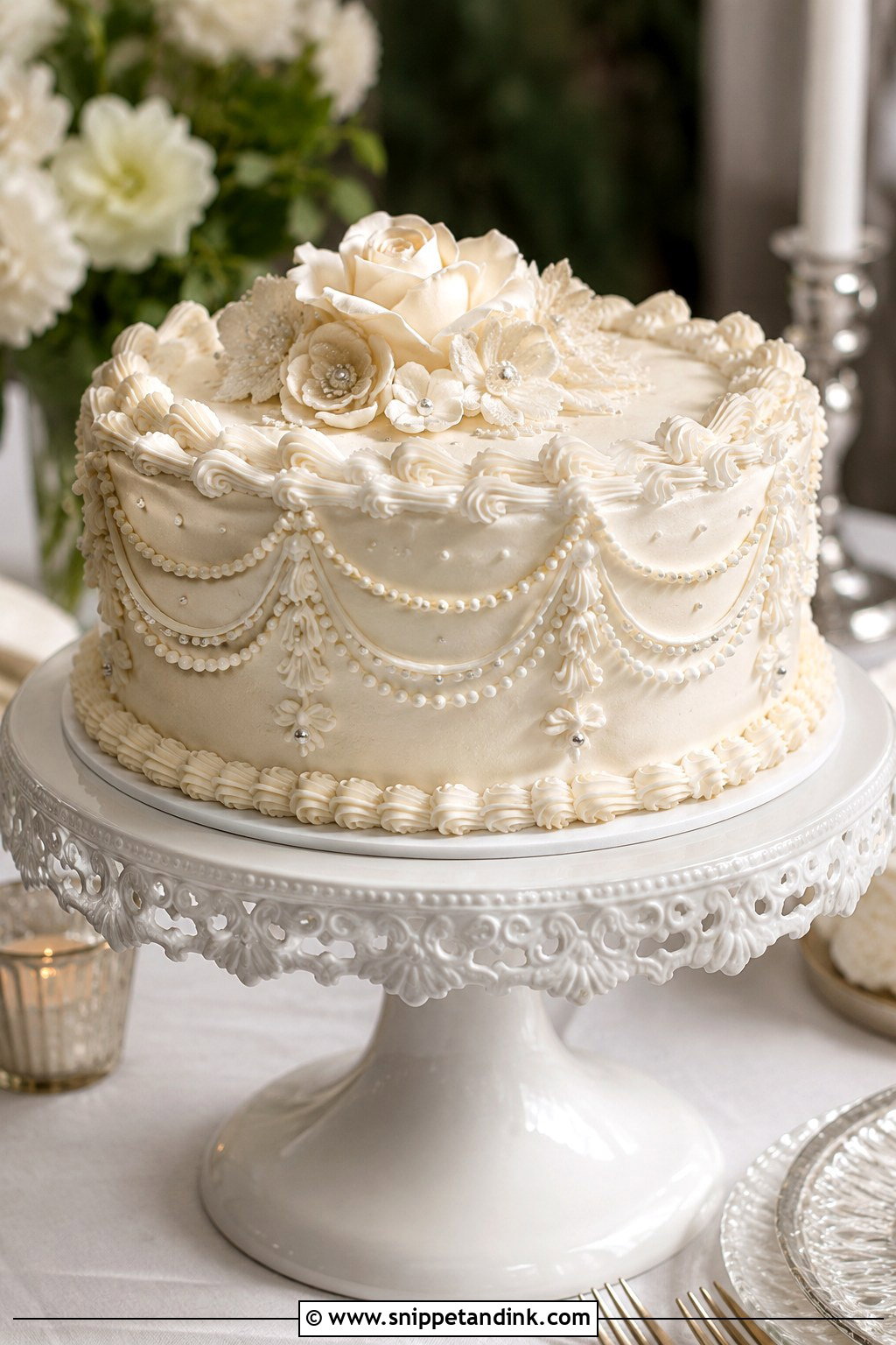 Lambeth 1 Layer Wedding Cake - Snippet and Ink - 20 1 Layer Wedding Cake Ideas