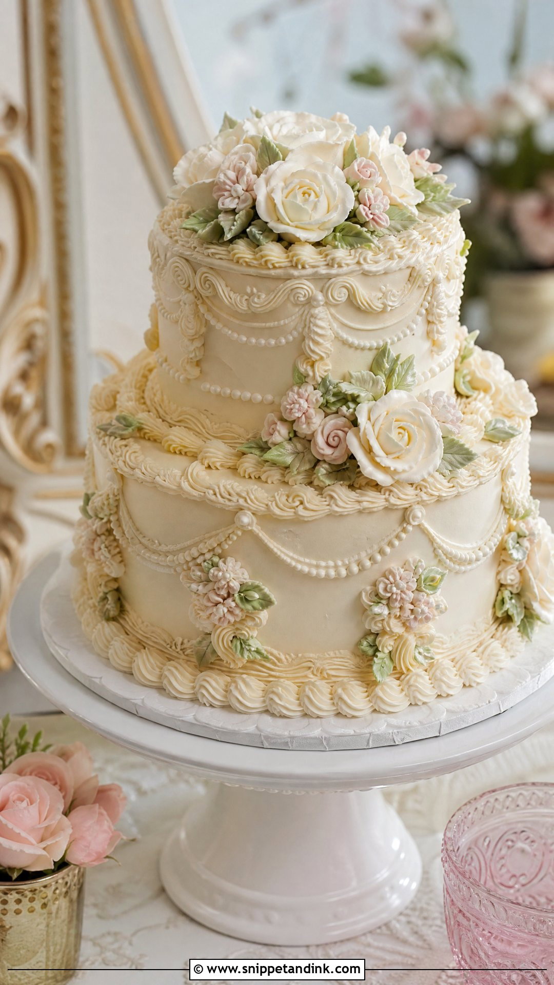 Lambeth Buttercream Flower Wedding Cake - Snippet and Ink - 25 Buttercream Flower Cake Ideas for Wedding