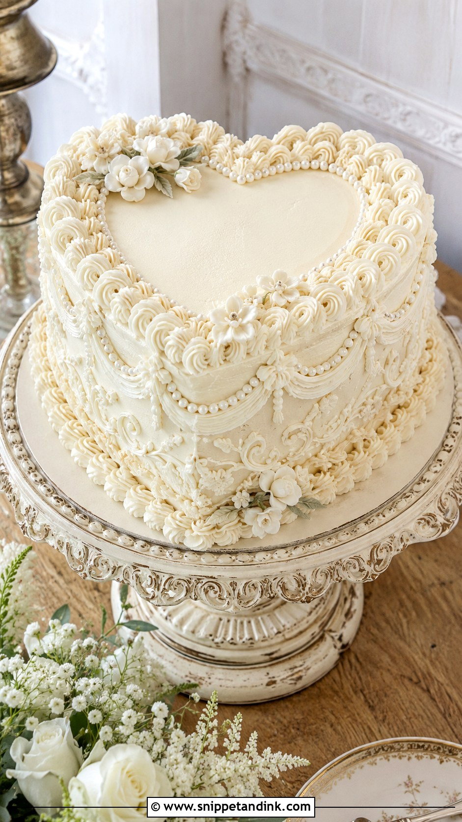 Lambeth Retro Heart Wedding Cake - Snippet and Ink - 30 Retro Heart Wedding Cake Ideas
