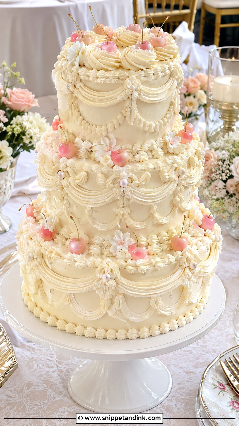 Lambeth Tiered Wedding Cake - Snippet and Ink - 30 Tiered Wedding Cakes