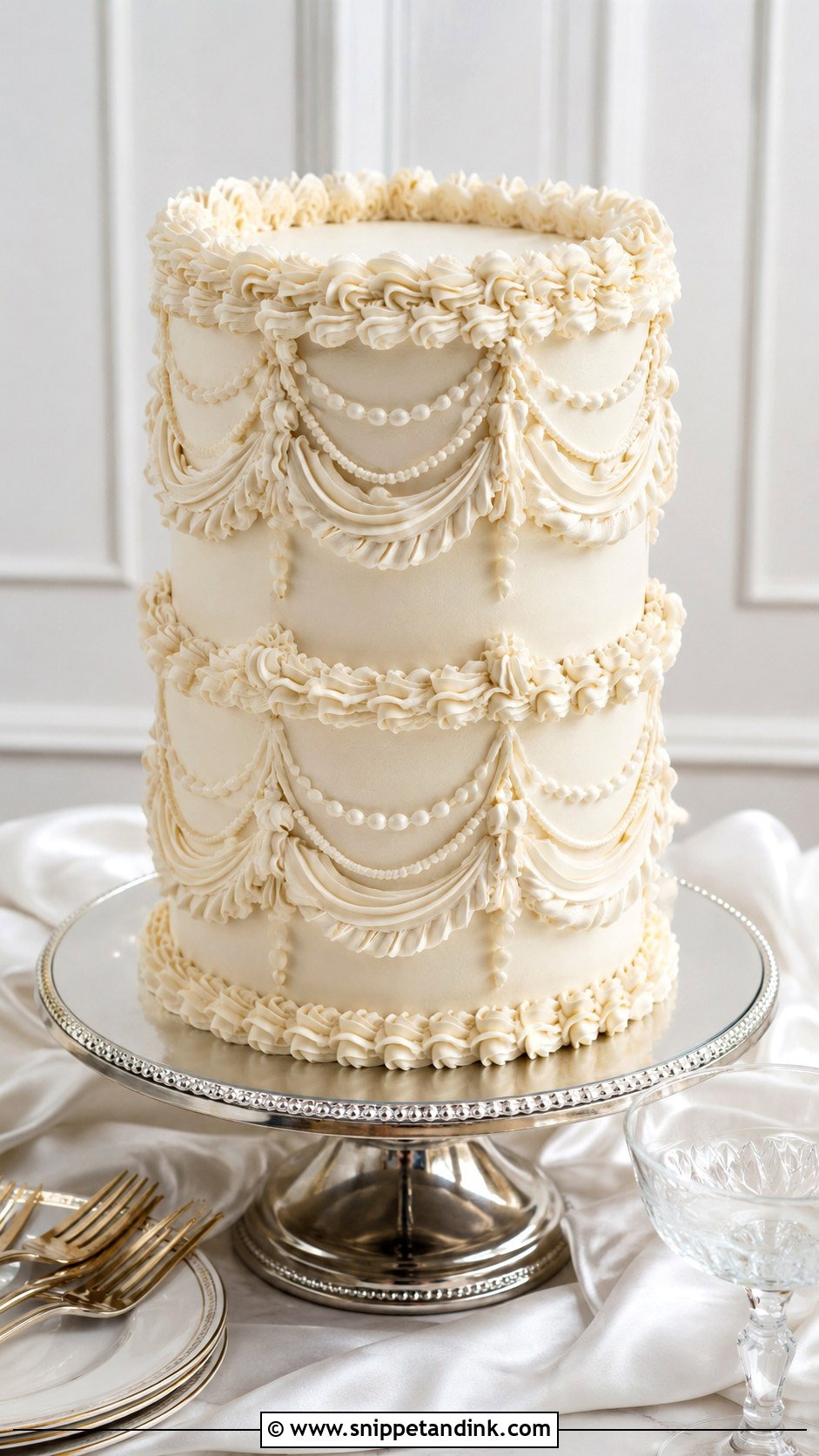 Lambeth Wedding Cake - Snippet and Ink - 25 Wedding Cakes No Flowers