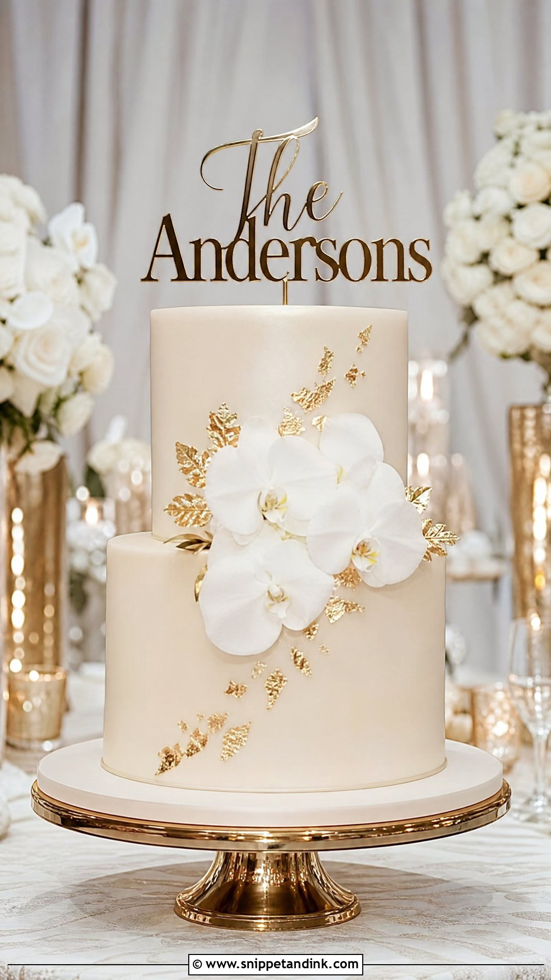 Last Name Wedding Cake Topper - Snippet and Ink - 20 Name on Cake Ideas for Wedding