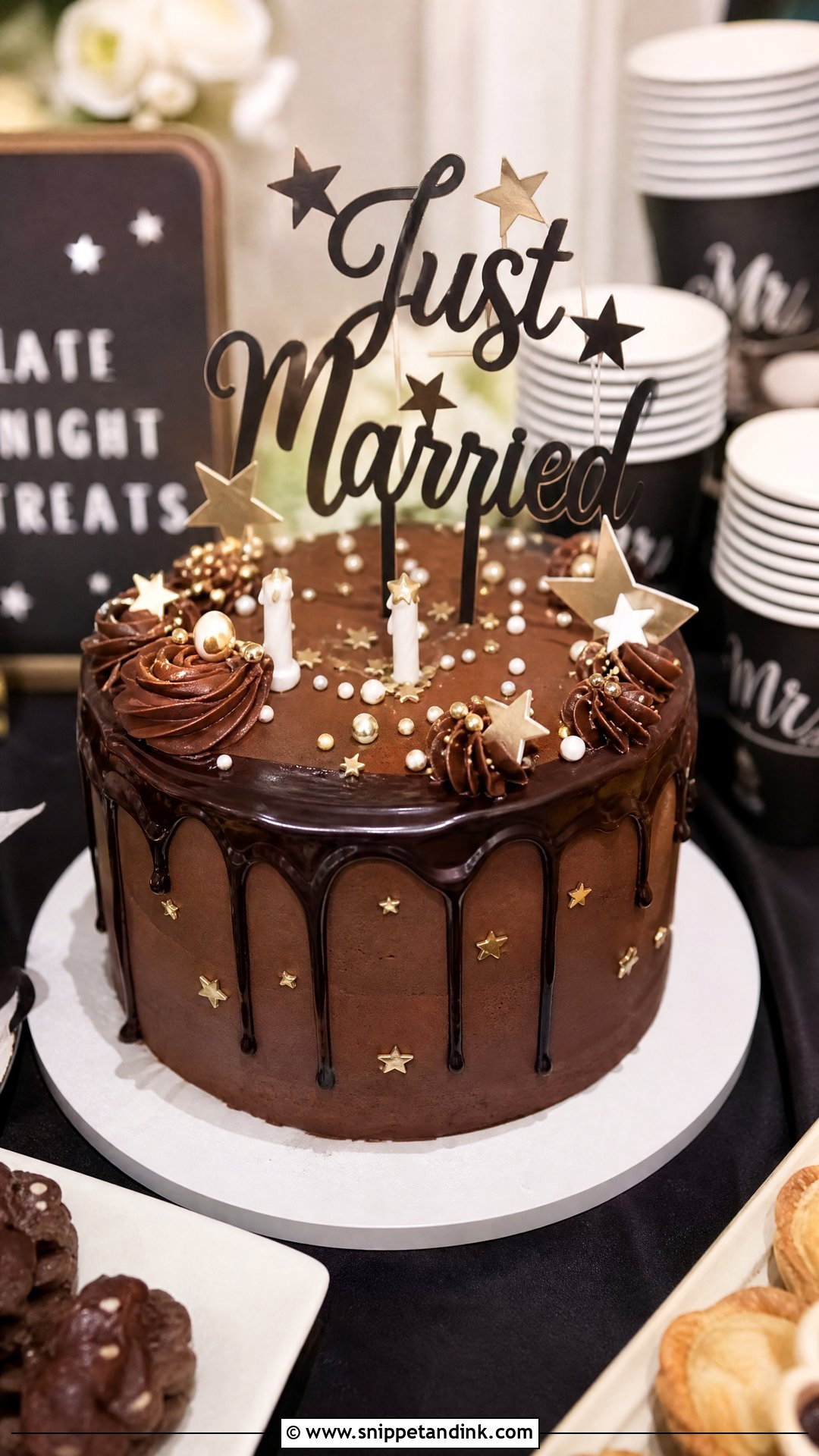 Late Night Wedding Cake - Snippet and Ink - 20 Send Off Cake Ideas for Wedding
