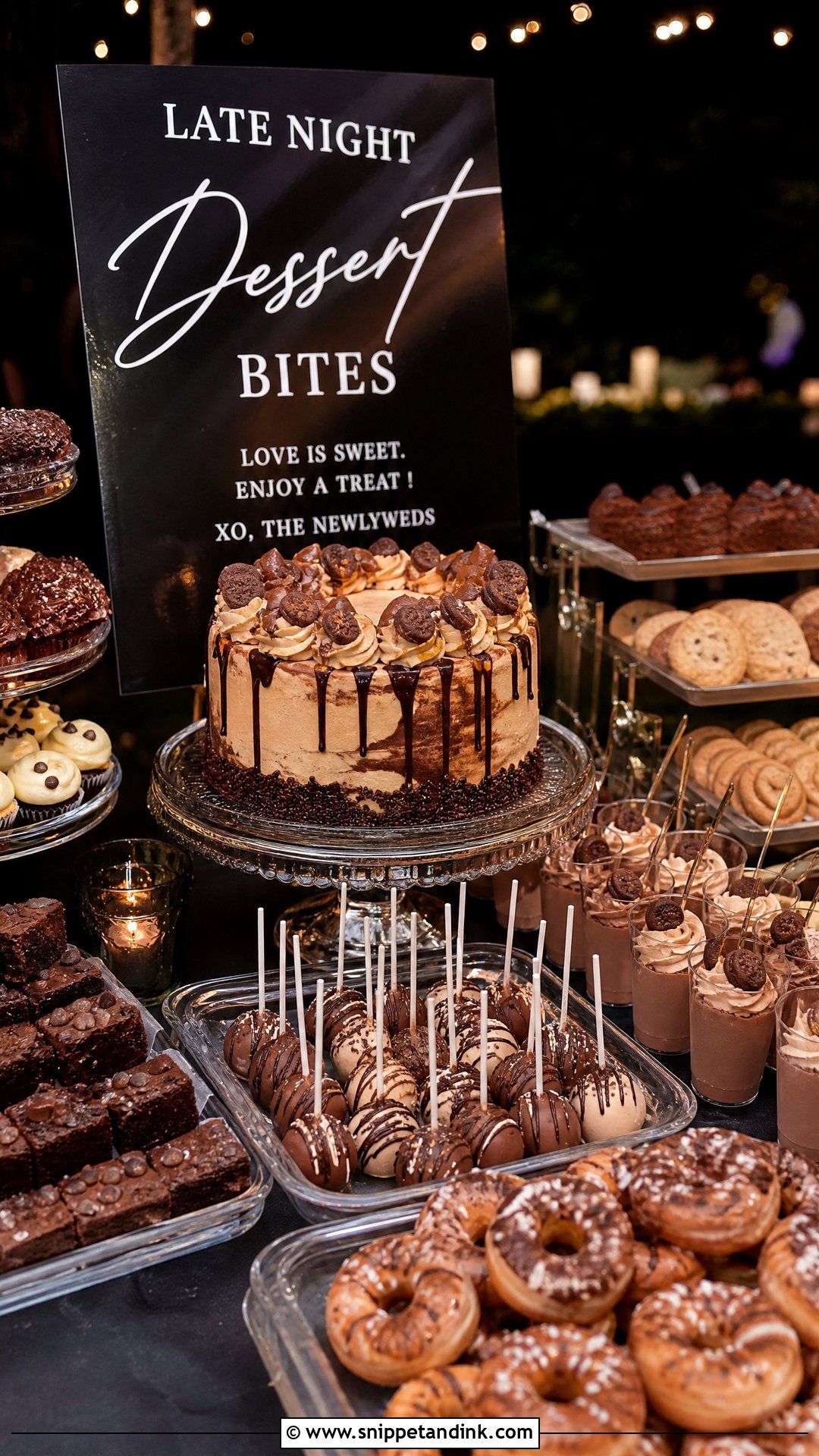 Late Night Wedding Dessert Table - Snippet and Ink - 30 Wedding Dessert Table Ideas