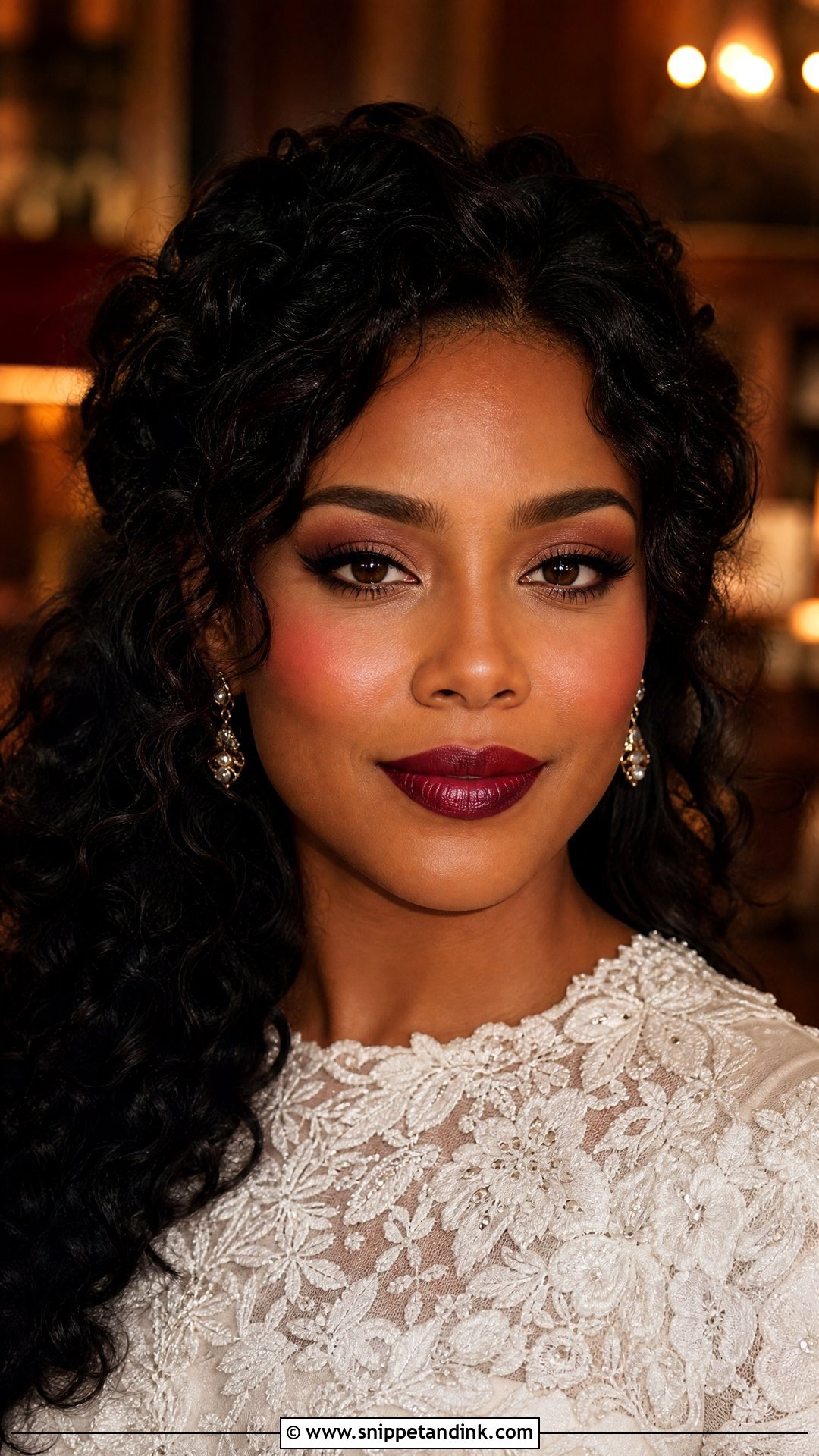 Latina Berry Lip Wedding Makeup - Snippet and Ink - 20 Latina Wedding Makeup Ideas