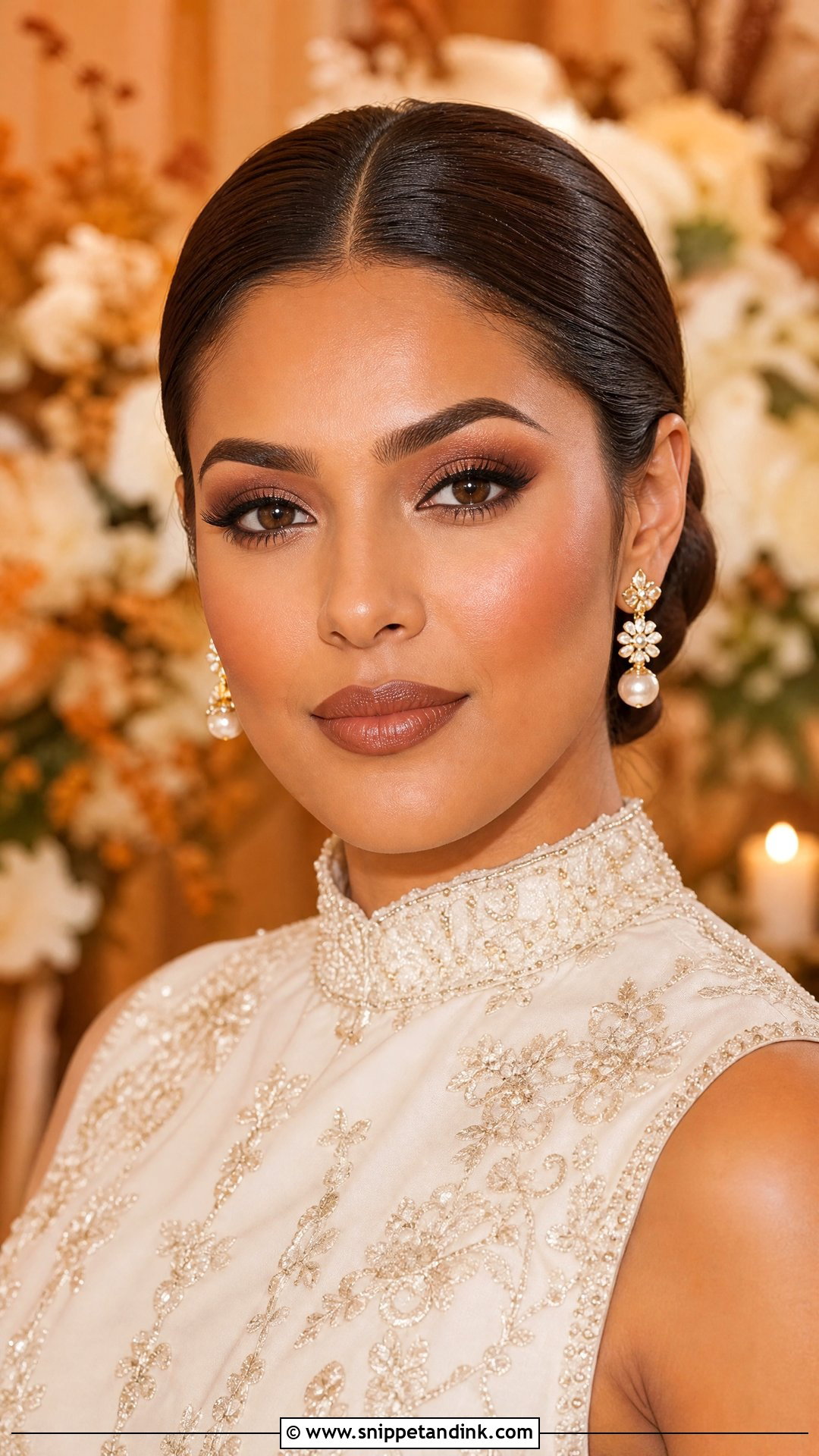 Latina Brown Lip Bridal Makeup - Snippet and Ink - 20 Latina Bridal Makeup Ideas
