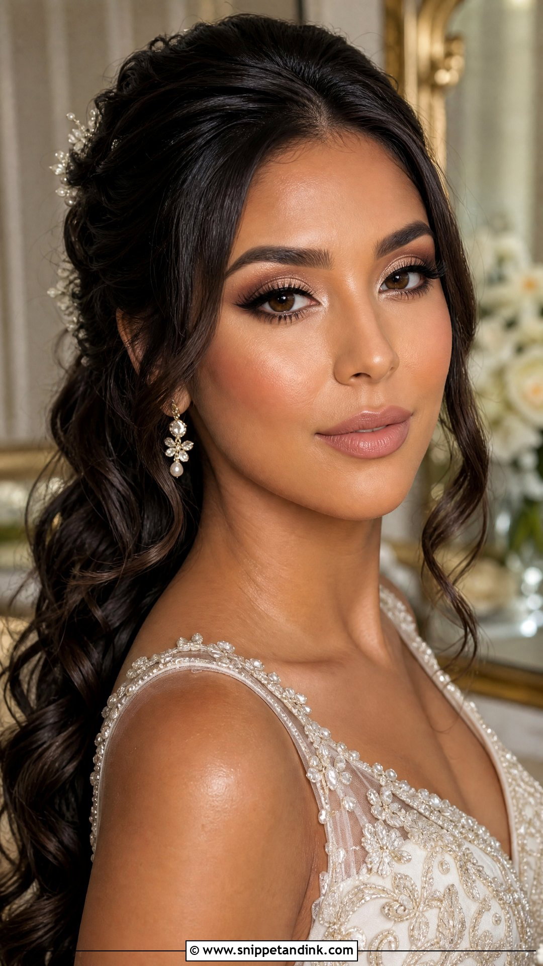 Latina Soft Cut Crease Bridal Makeup - Snippet and Ink - 20 Latina Bridal Makeup Ideas