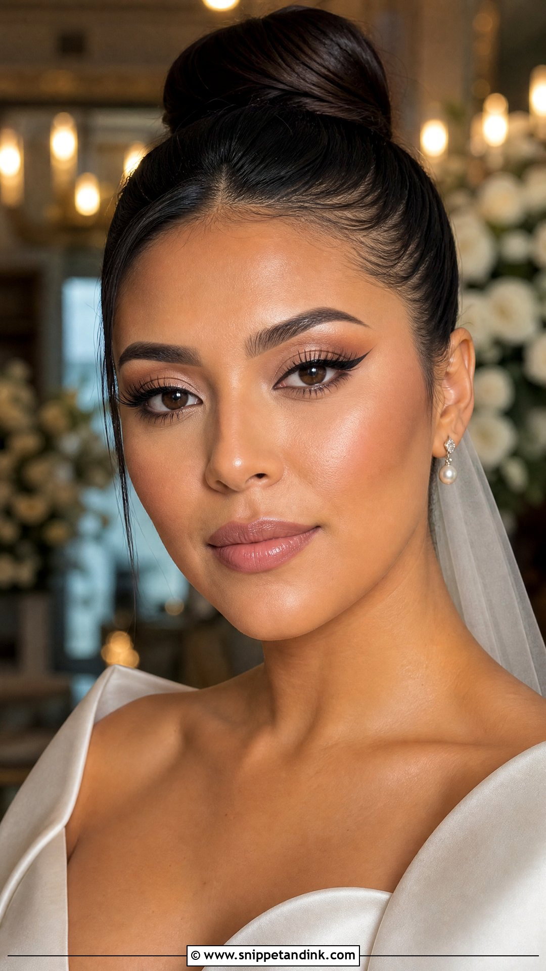 Latina Winged Liner Bridal Makeup - Snippet and Ink - 20 Latina Bridal Makeup Ideas