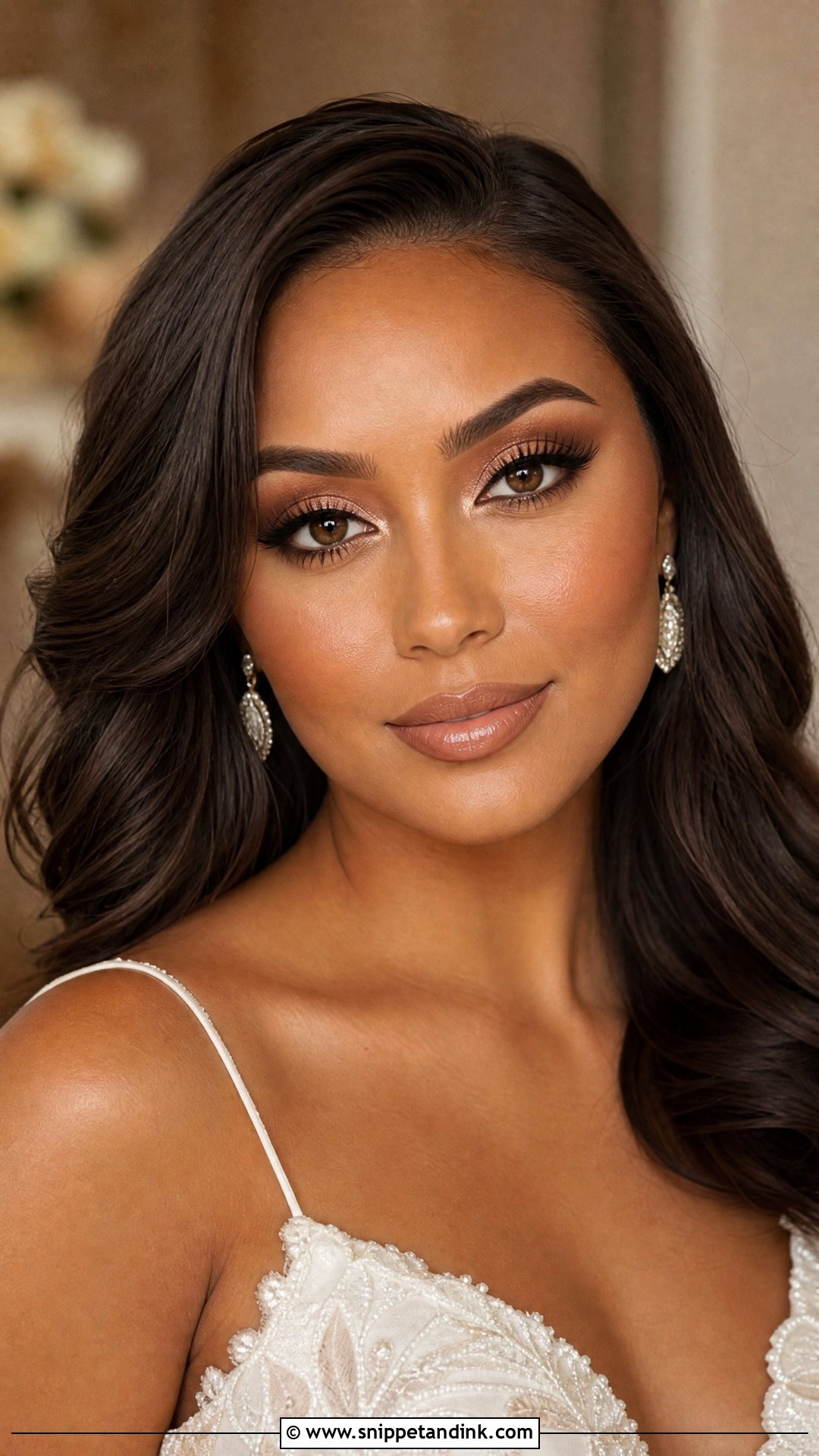 Latte Glam Wedding Makeup For Brown Eyes - Snippet and Ink - 20 Glam Wedding Makeup for Brown Eyes