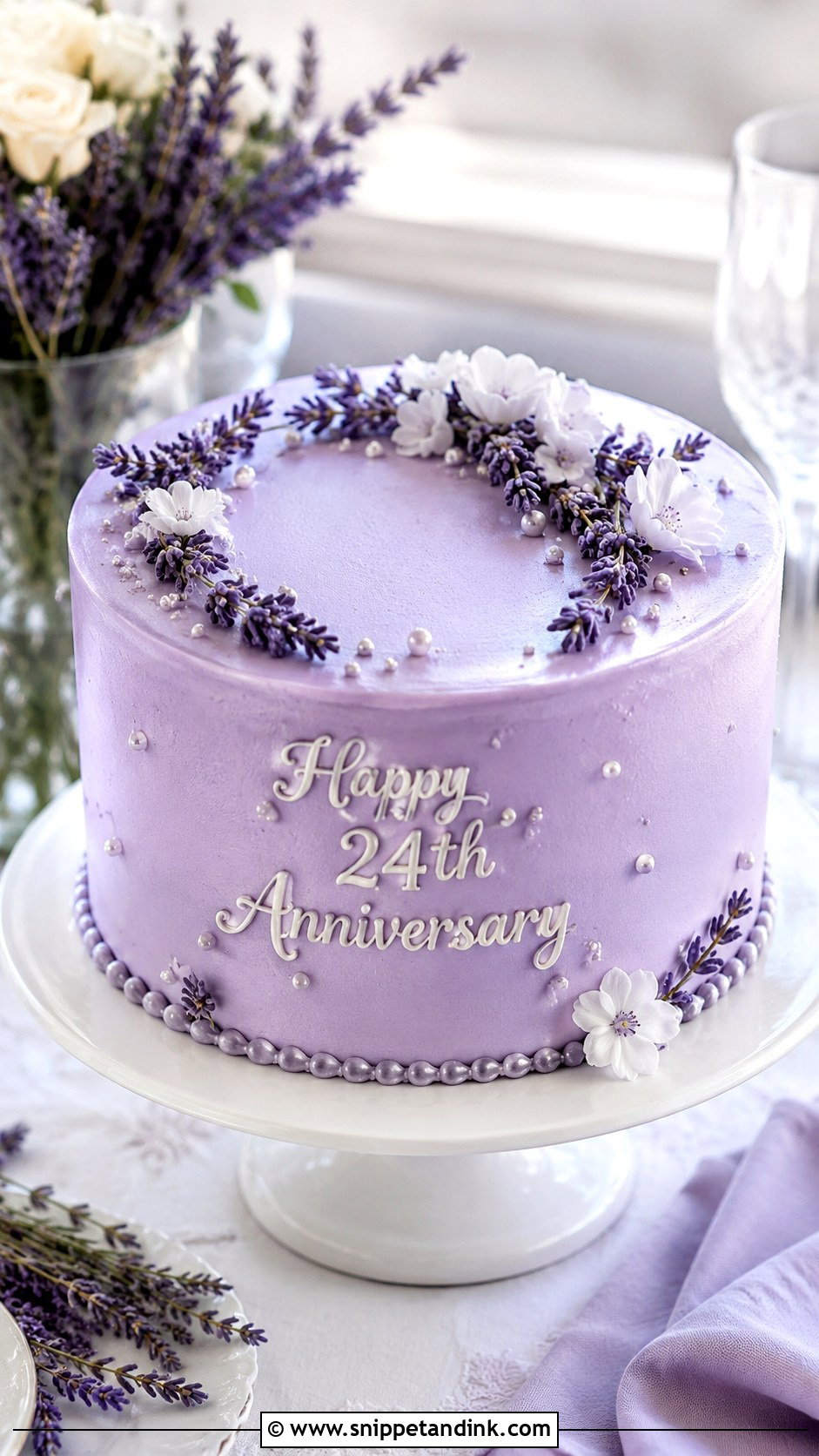 Lavender 24th Anniversary Cake - Snippet and Ink - 20 24th Anniversary Cake Ideas