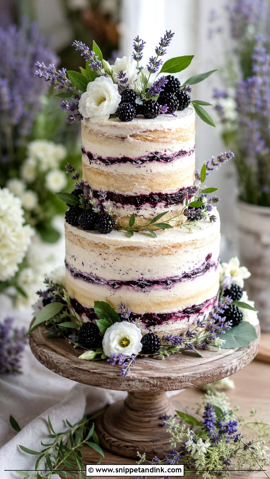 Lavender Blackberry Wedding Cake - Snippet and Ink - 20 Lavender Flower Cake Ideas for Wedding