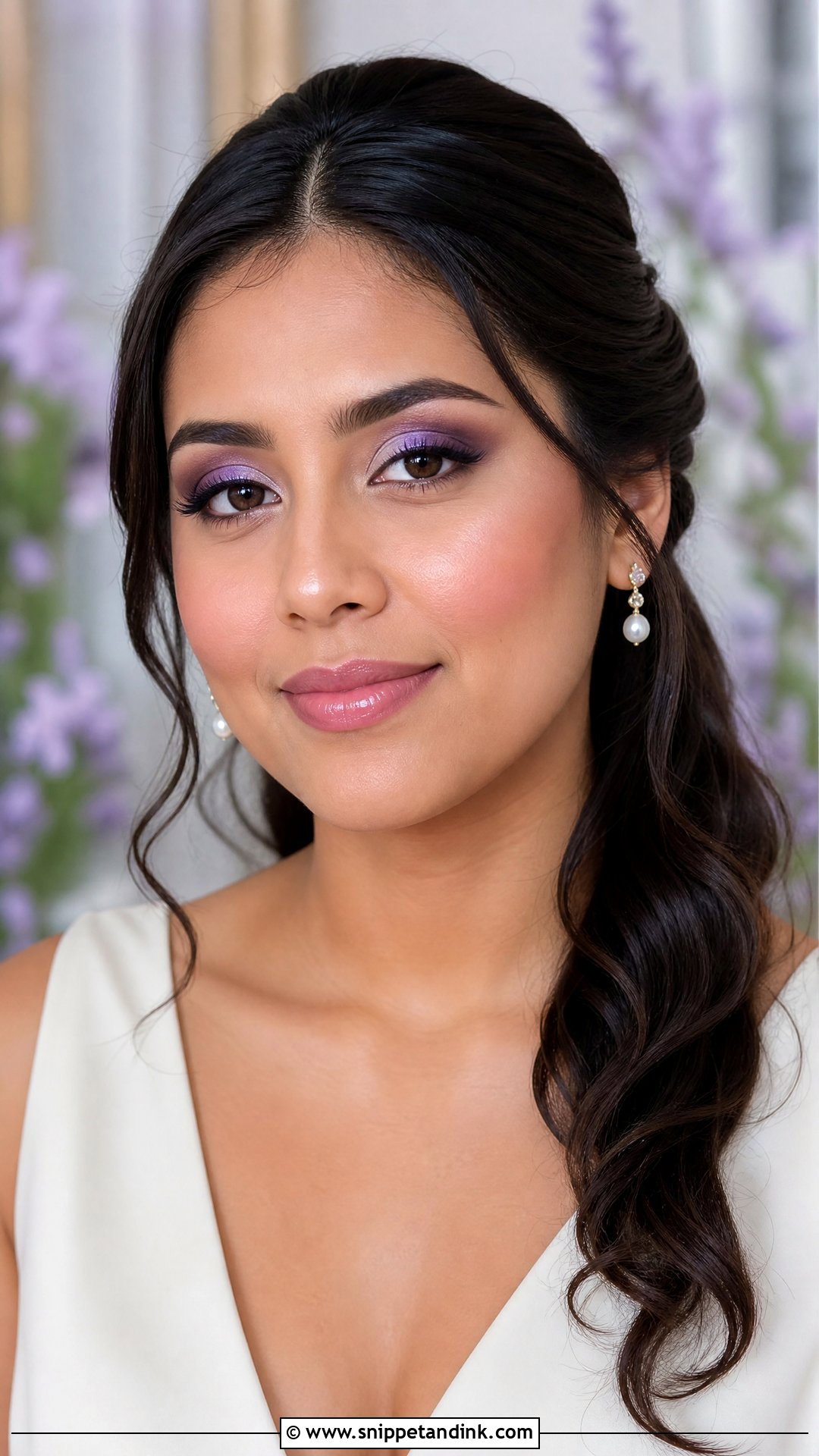 Lavender Bridal Makeup - Snippet and Ink - 20 Cool Toned Wedding Makeup Ideas