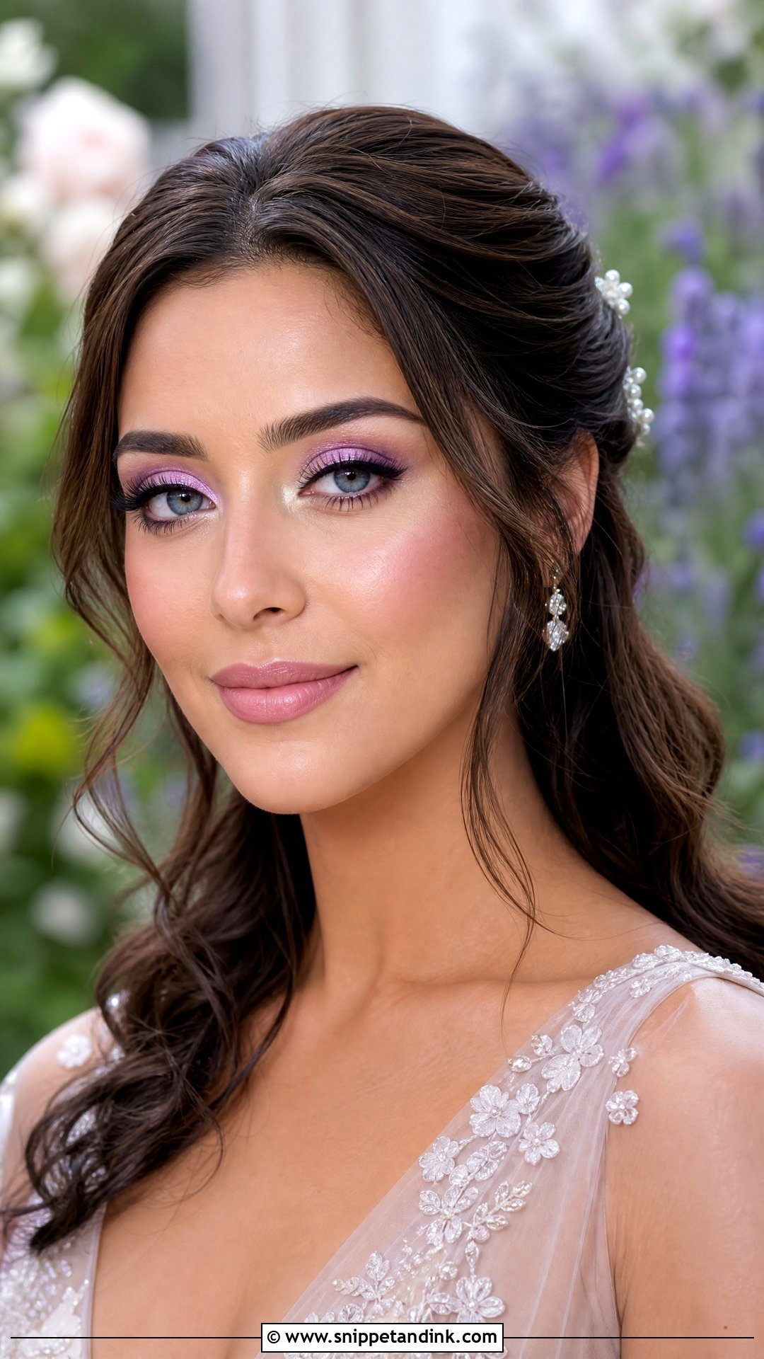 Lavender Bridal Makeup For Blue Eyes - Snippet and Ink - 20 Blue Eye Bridal Makeup Ideas