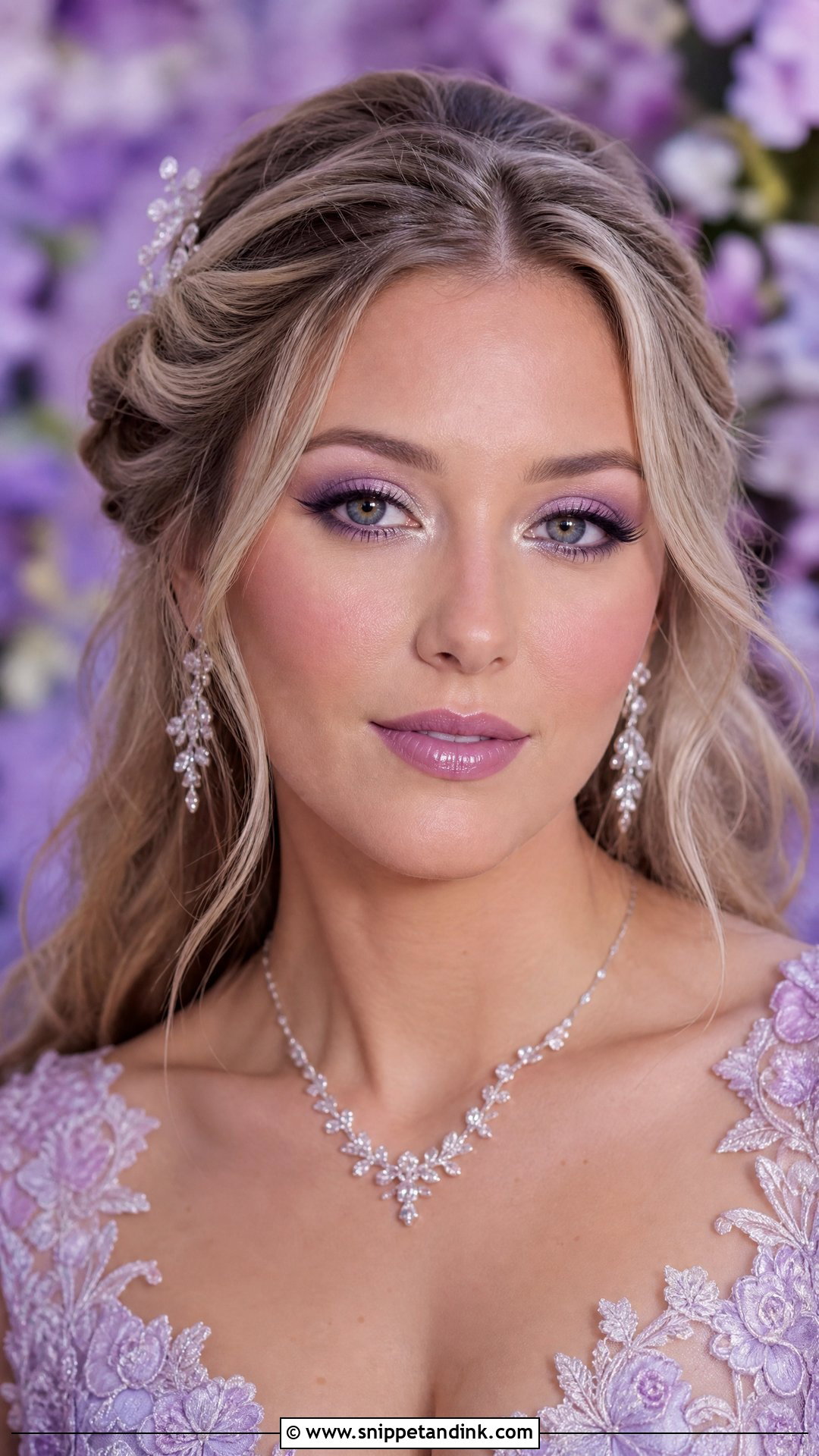 Lavender Bridal Makeup - Snippet and Ink - 20 Colorful Bridal Makeup Ideas