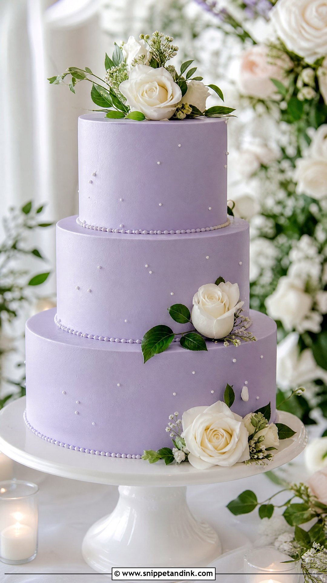 Lavender Buttercream Wedding Cake - Snippet and Ink - 20 Lavender Wedding Cake Ideas