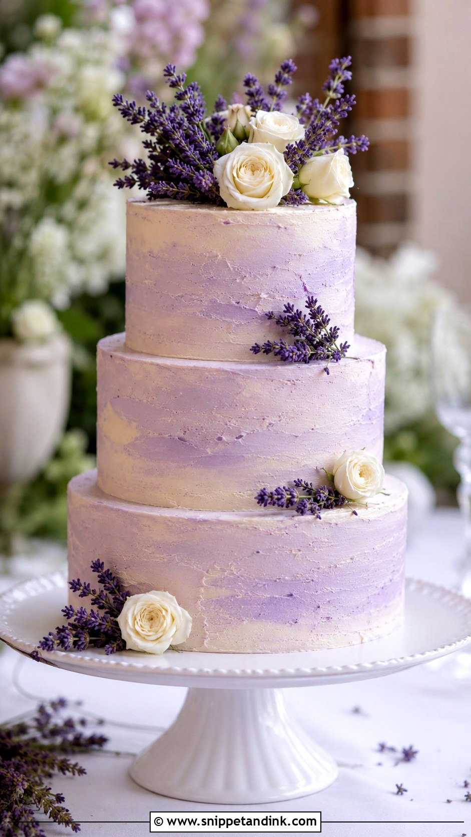 Lavender Buttercream Wedding Cake - Snippet and Ink - 20 Lavender Flower Cake Ideas for Wedding