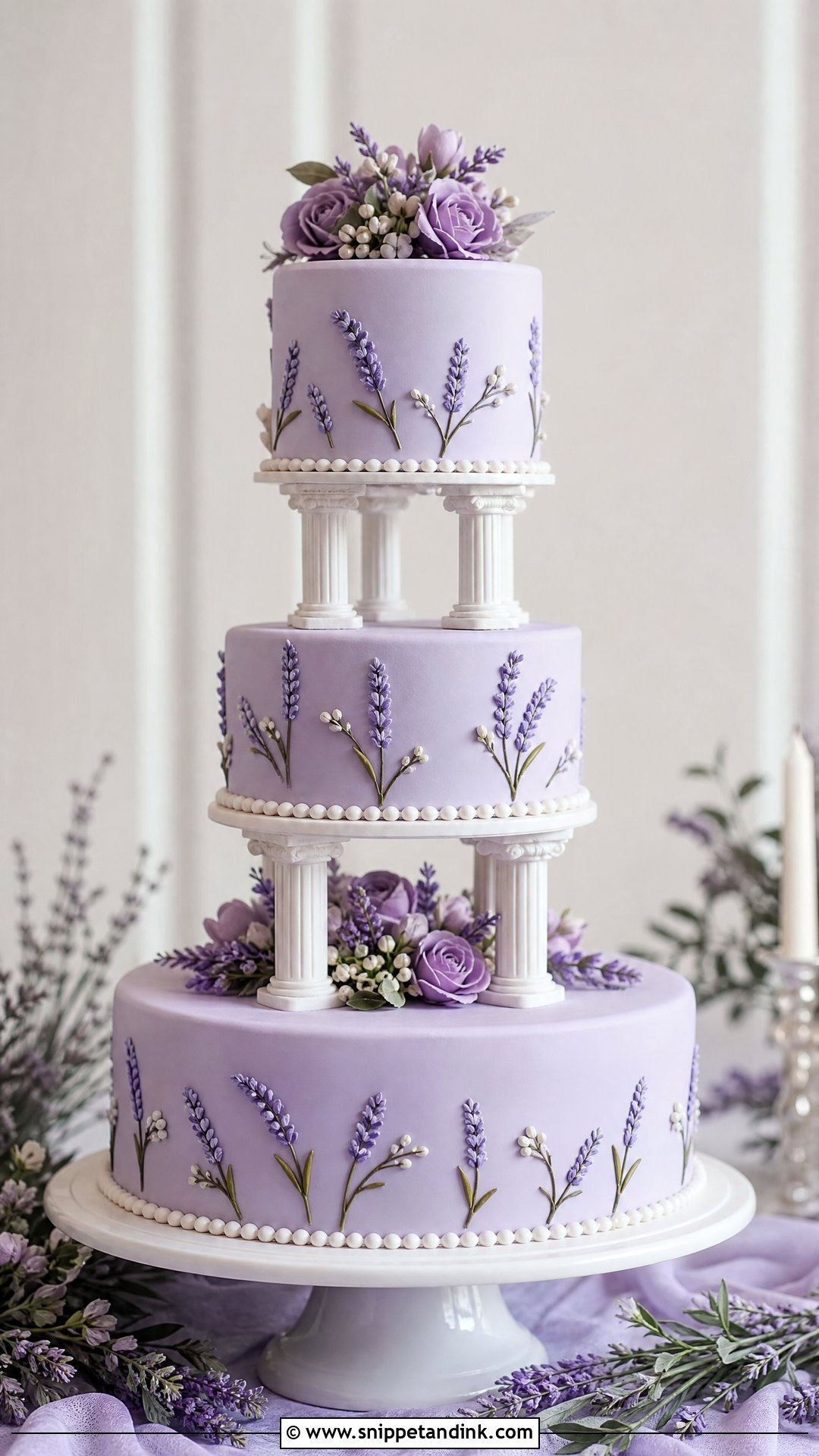 Lavender Carousel Wedding Cake - Snippet and Ink - 30 Carousel Cake Ideas for Wedding