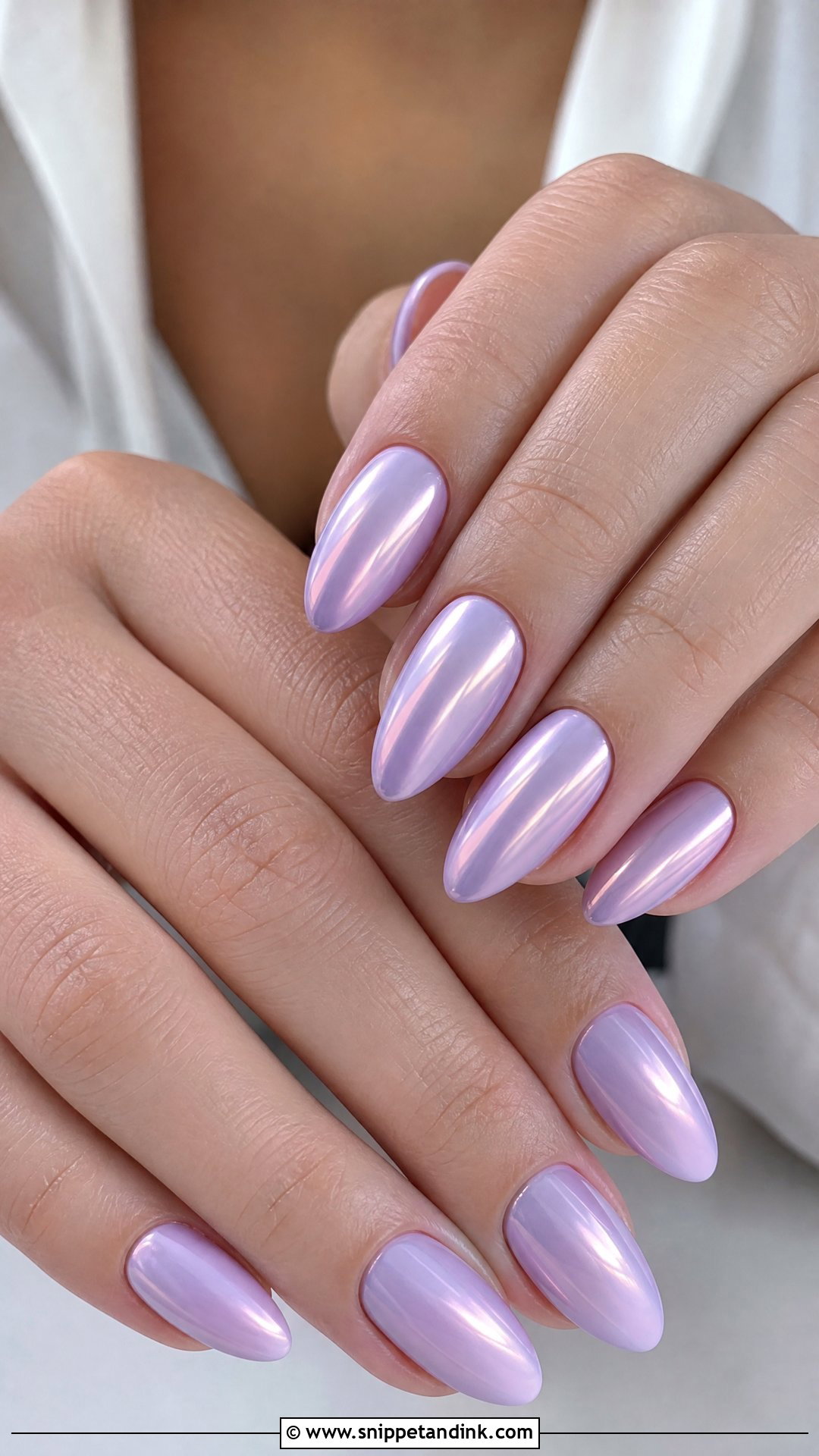 Lavender Chrome Wedding Guest Nails - Snippet and Ink - 25 Wedding Guest Nail Ideas