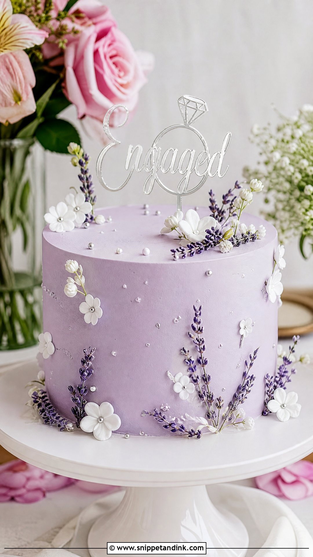 Lavender Engagement Cake - Snippet and Ink - 30 Engagement Cake Designs