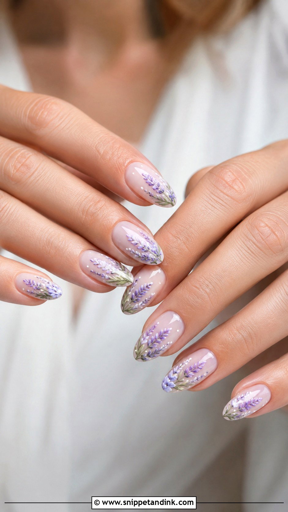 Lavender Floral Wedding Nails - Snippet and Ink - 20 Purple Wedding Nails for Bride