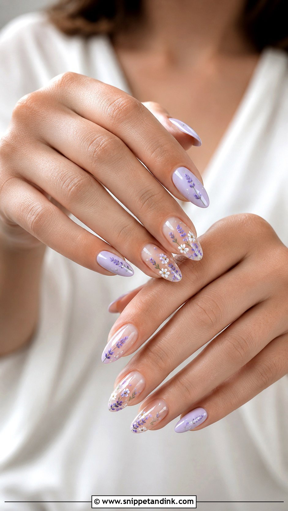 Lavender Floral Wedding Nails - Snippet and Ink - 20 Garden Wedding Nails