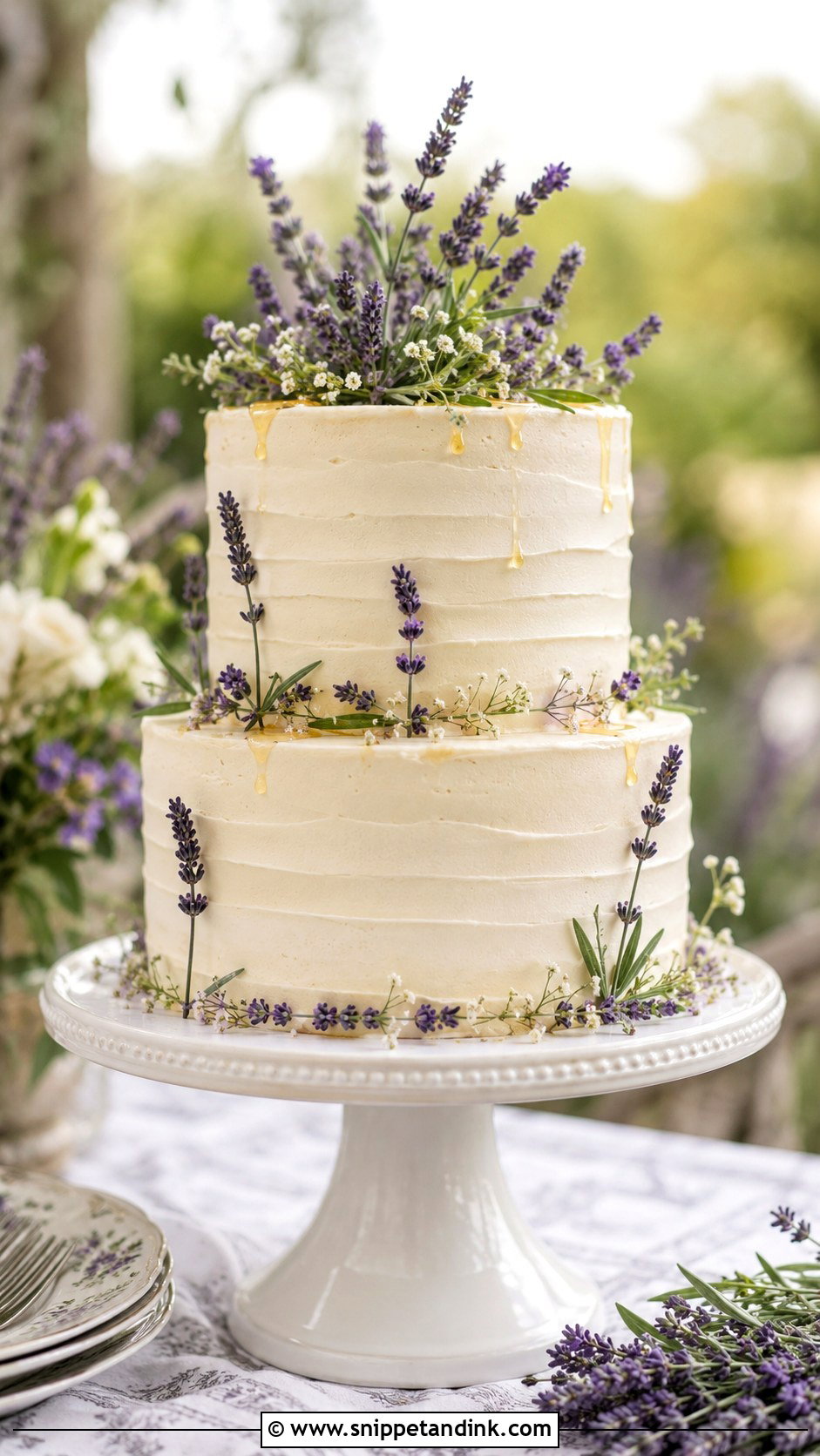Lavender Flower Wedding Cake - Snippet and Ink - 20 Flower Wedding Cake Ideas