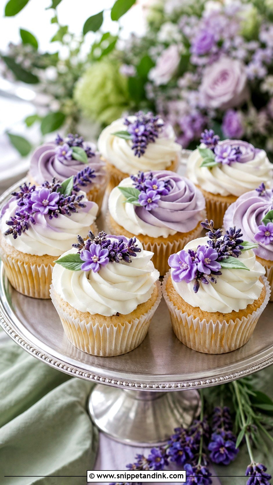 Lavender Flower Wedding Cupcakes - Snippet and Ink - 20 Cupcake Ideas with Flowers for Wedding