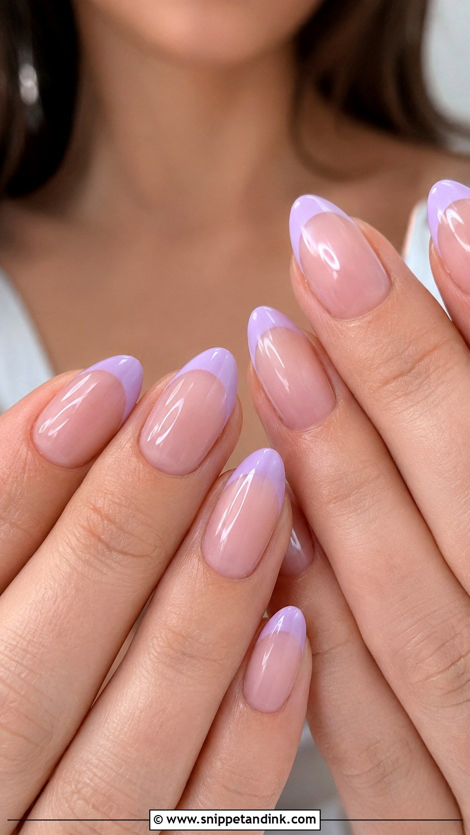 Lavender French Tip Bridal Nails - Snippet and Ink - 20 Purple Bridal Nails