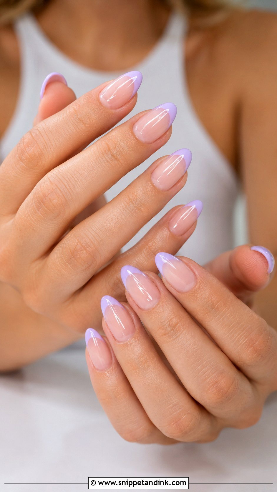 Lavender French Tip Nails - Snippet and Ink - 20 Nail Art for Wedding Guest Ideas