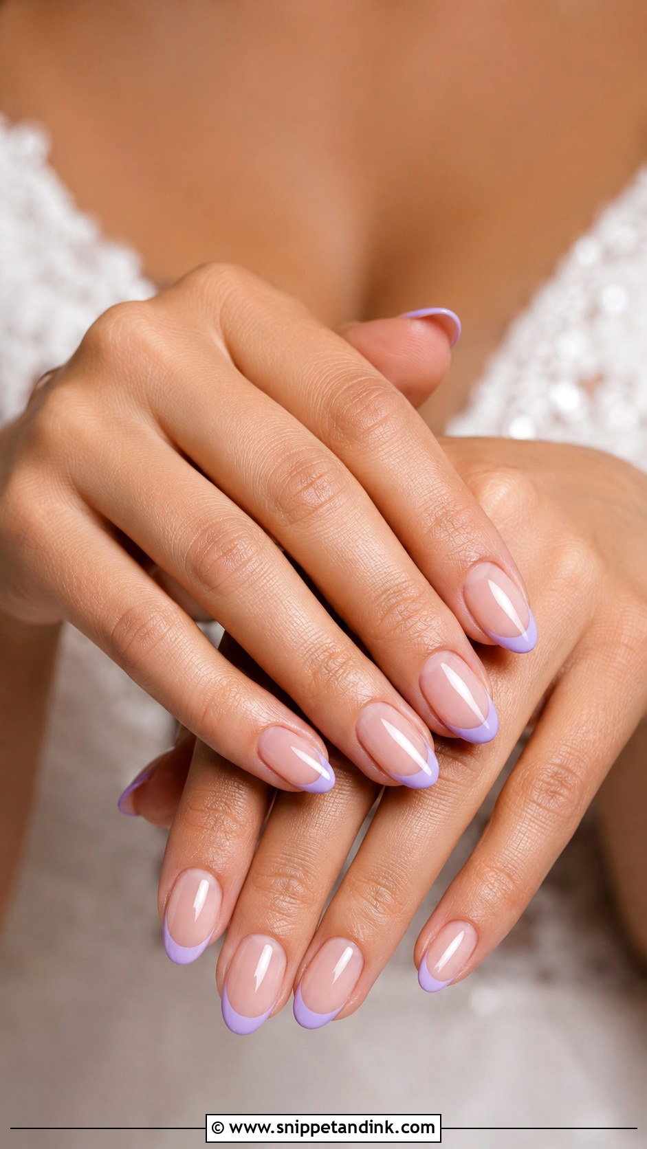 Lavender French Tip Wedding Nails - Snippet and Ink - 20 Lavender Wedding Nails