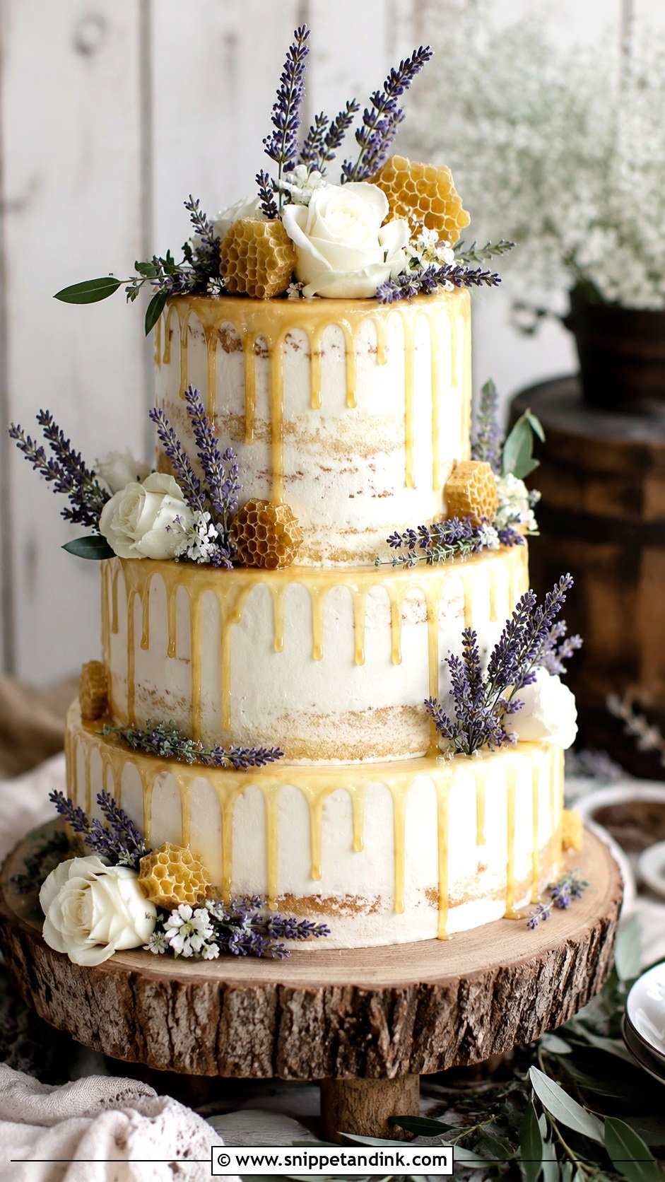 Lavender Honey Wedding Cake - Snippet and Ink - 20 Lavender Flower Cake Ideas for Wedding