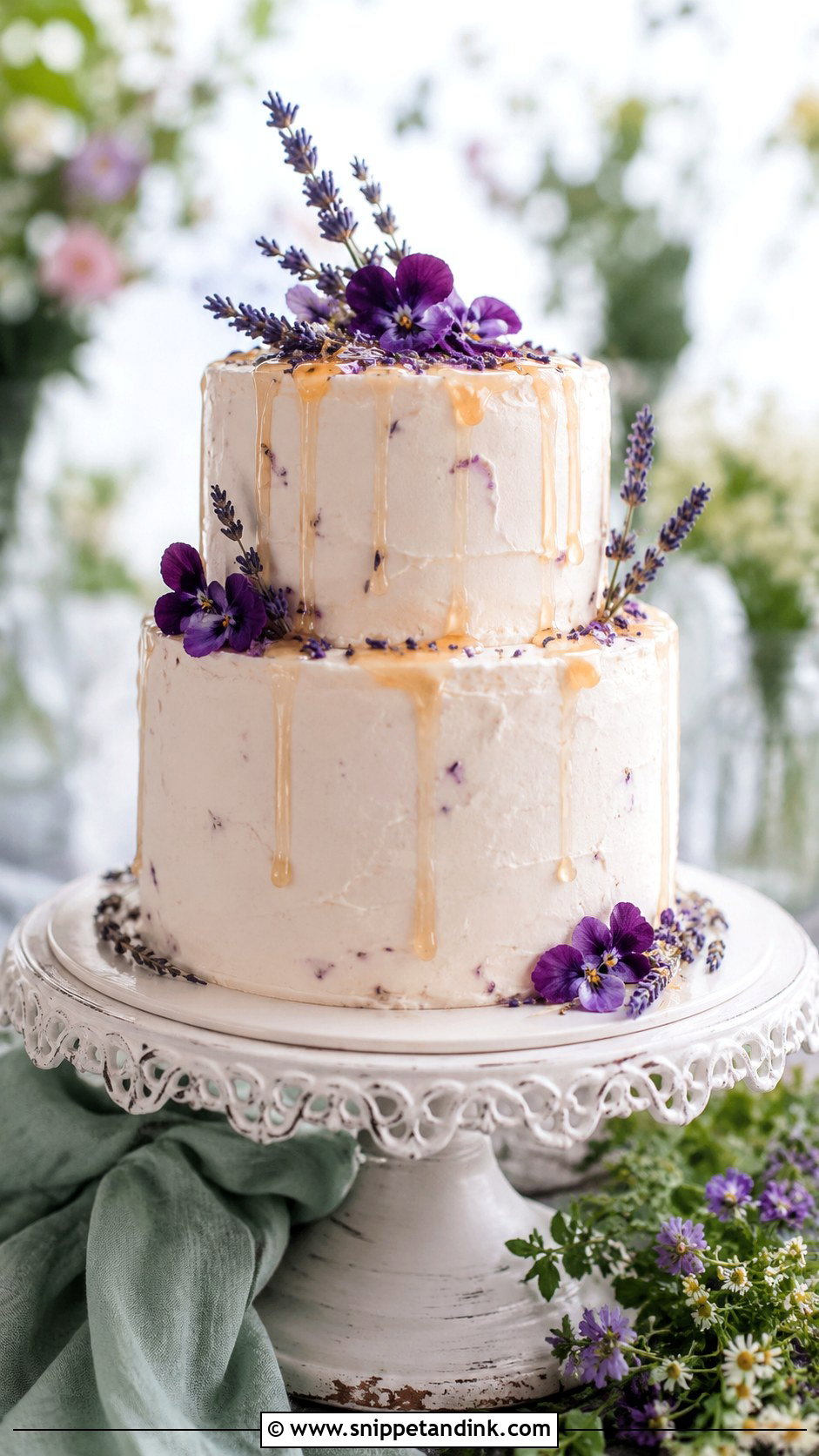 Lavender Honey Wedding Cake - Snippet and Ink - 20 Honey Cake Design Ideas for Wedding