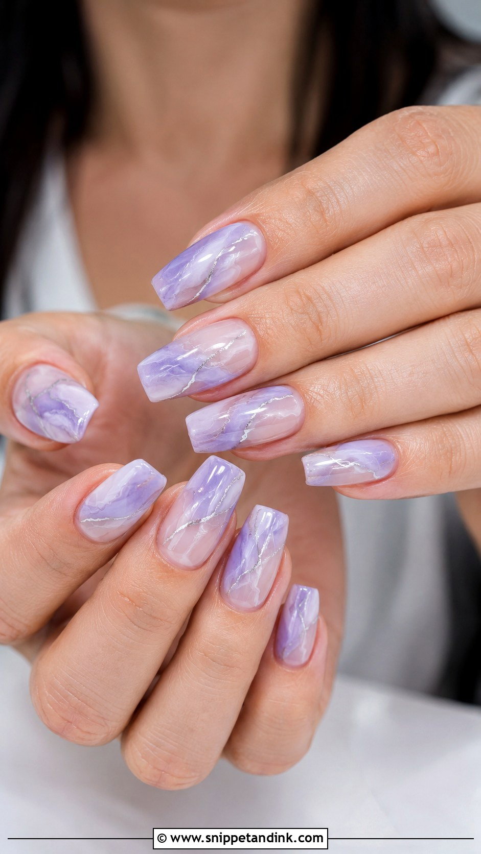 Lavender Marble Wedding Nails - Snippet and Ink - 20 Lavender Wedding Nails