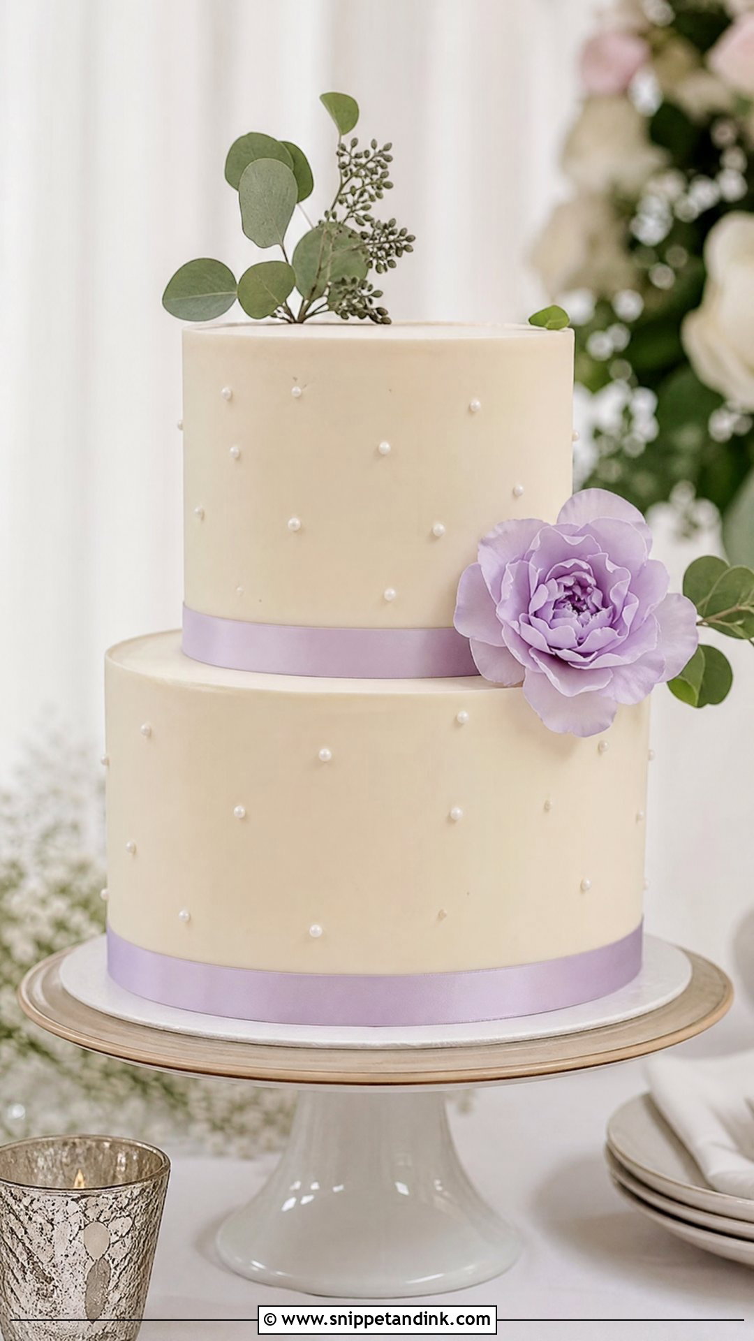 Lavender Minimalist Wedding Cake - Snippet and Ink - 20 Lavender Wedding Cake Ideas