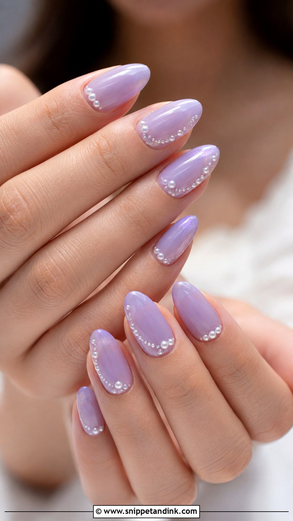 Lavender Pearl Bridal Nails - Snippet and Ink - 20 Purple Bridal Nails