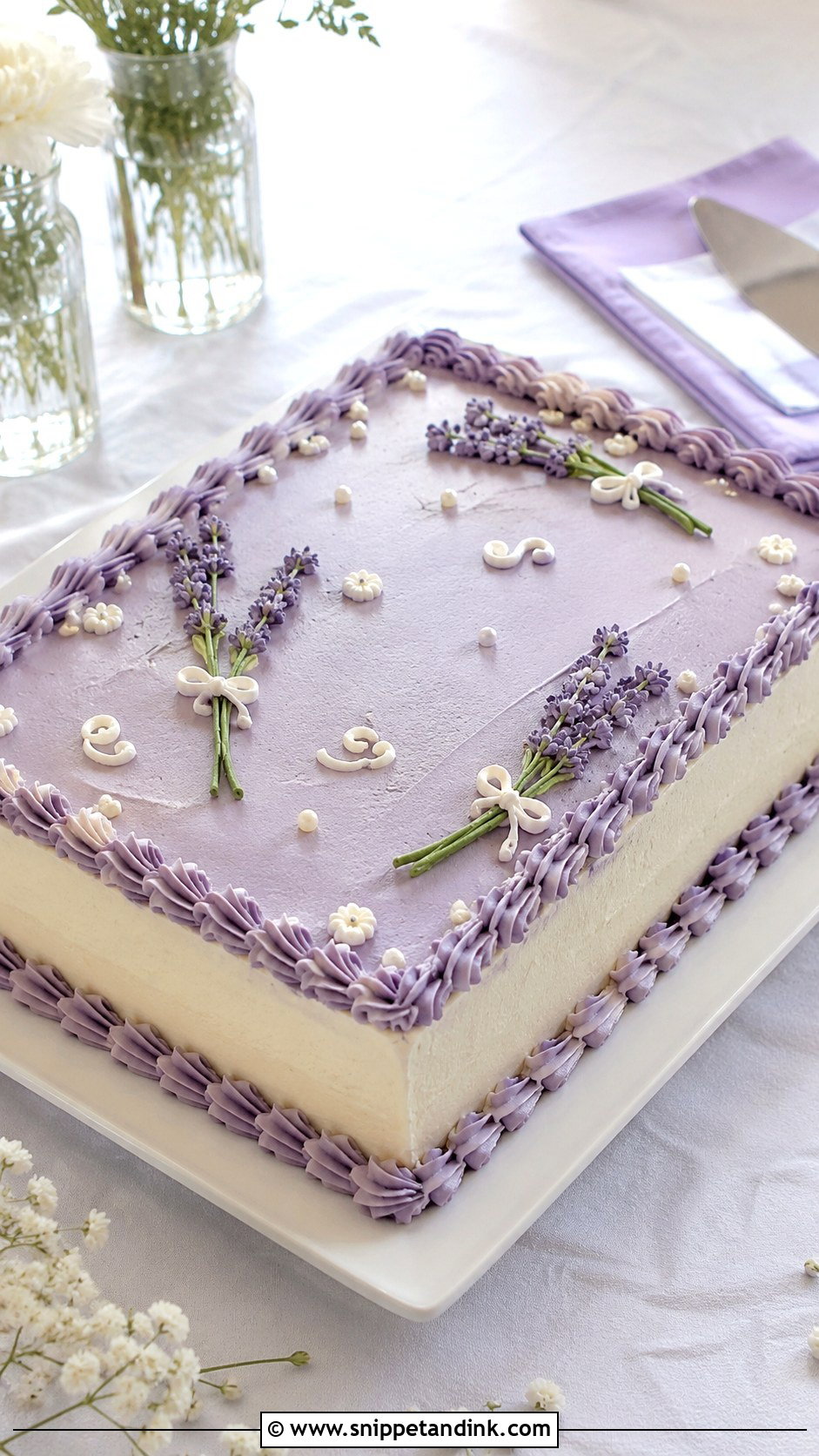 Lavender Sheet Wedding Cake - Snippet and Ink - 20 Lavender Flower Cake Ideas for Wedding