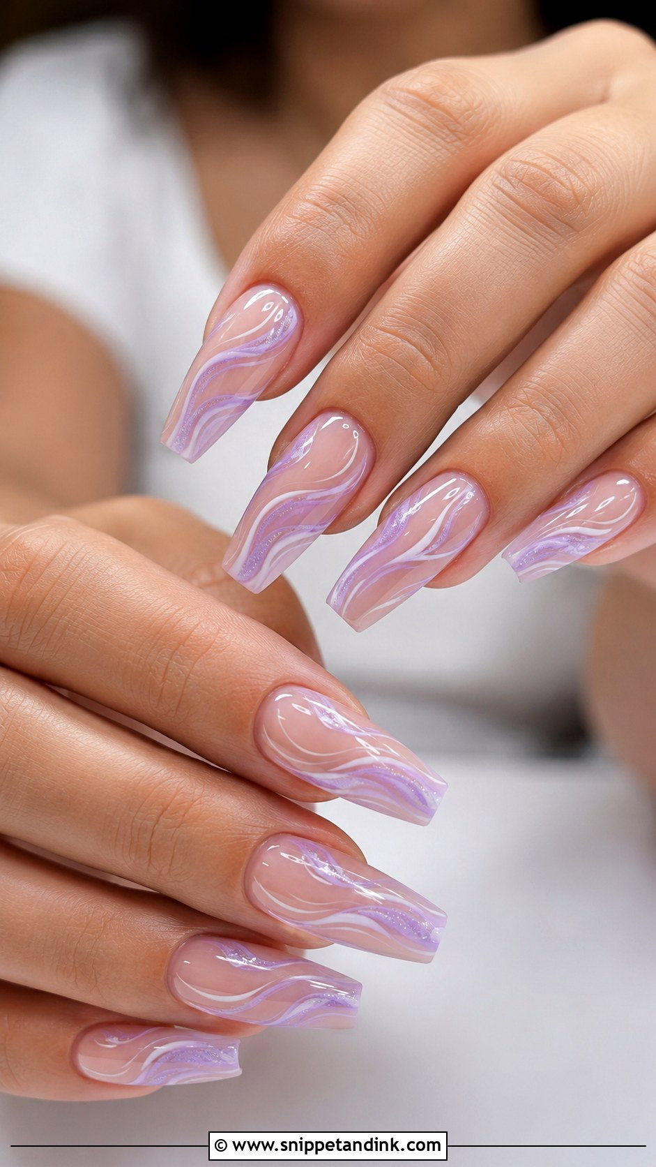 Lavender Swirl Wedding Nails - Snippet and Ink - 20 Lavender Wedding Nails