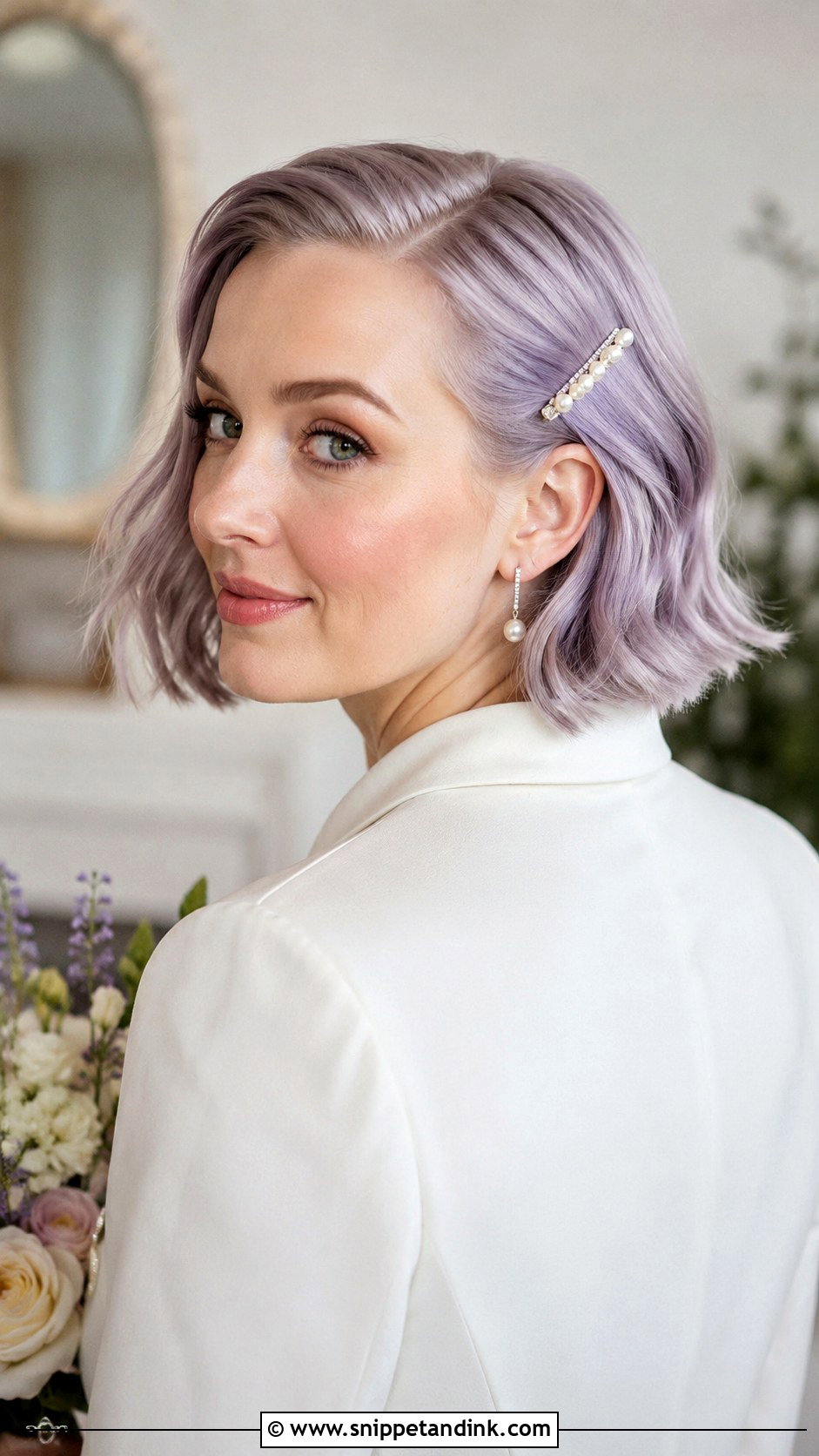 Lavender Wedding Bob - Snippet and Ink - 15 Purple Wedding Hair Ideas