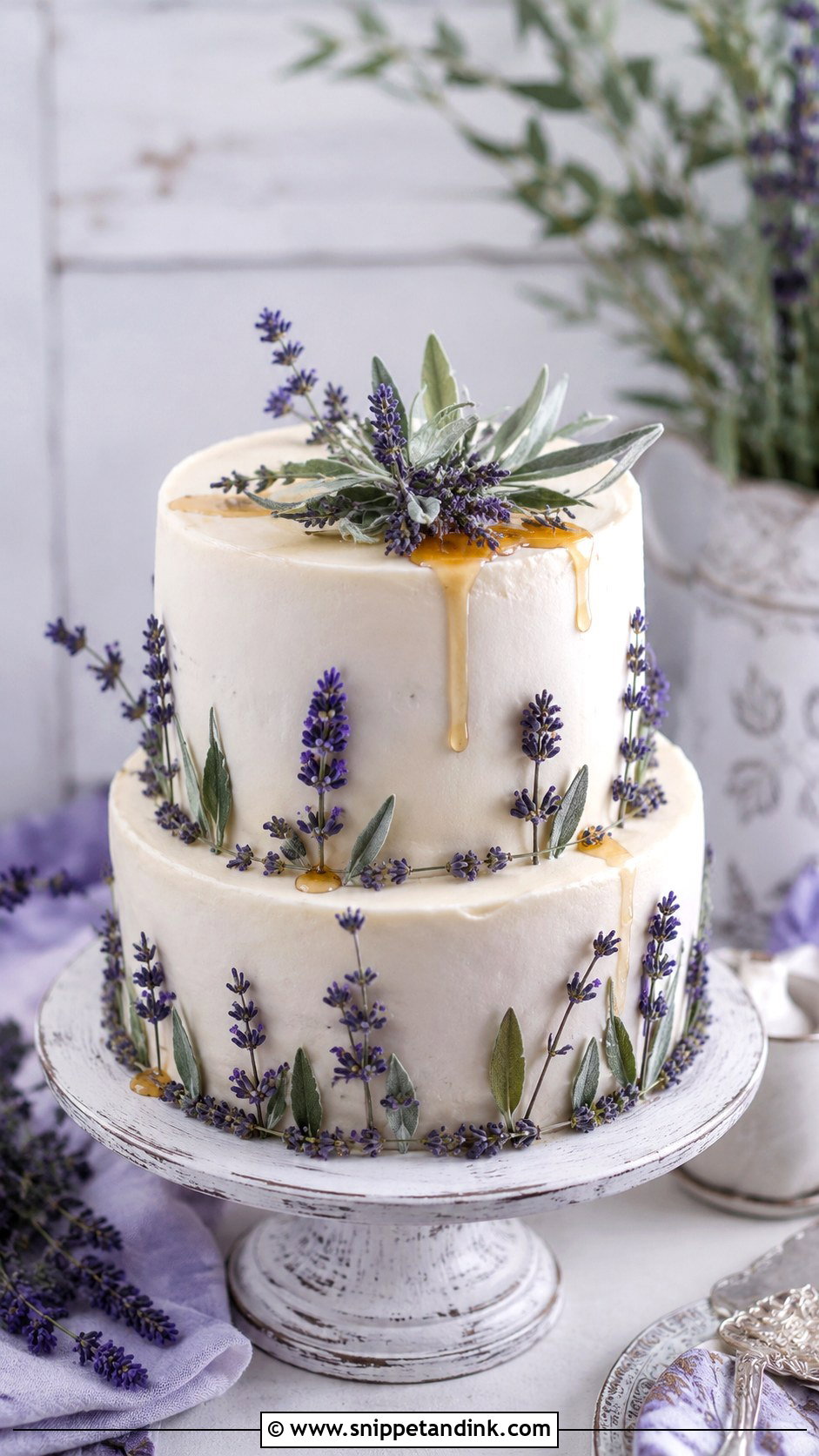 Lavender Wedding Cake - Snippet and Ink - 30 Spring Flowers Wedding Cake Ideas