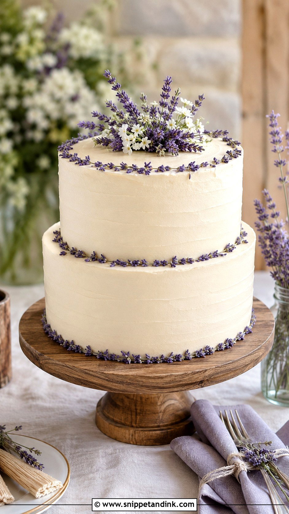 Lavender Wedding Cake - Snippet and Ink - 20 Edible Flowers on Cake Ideas for Wedding