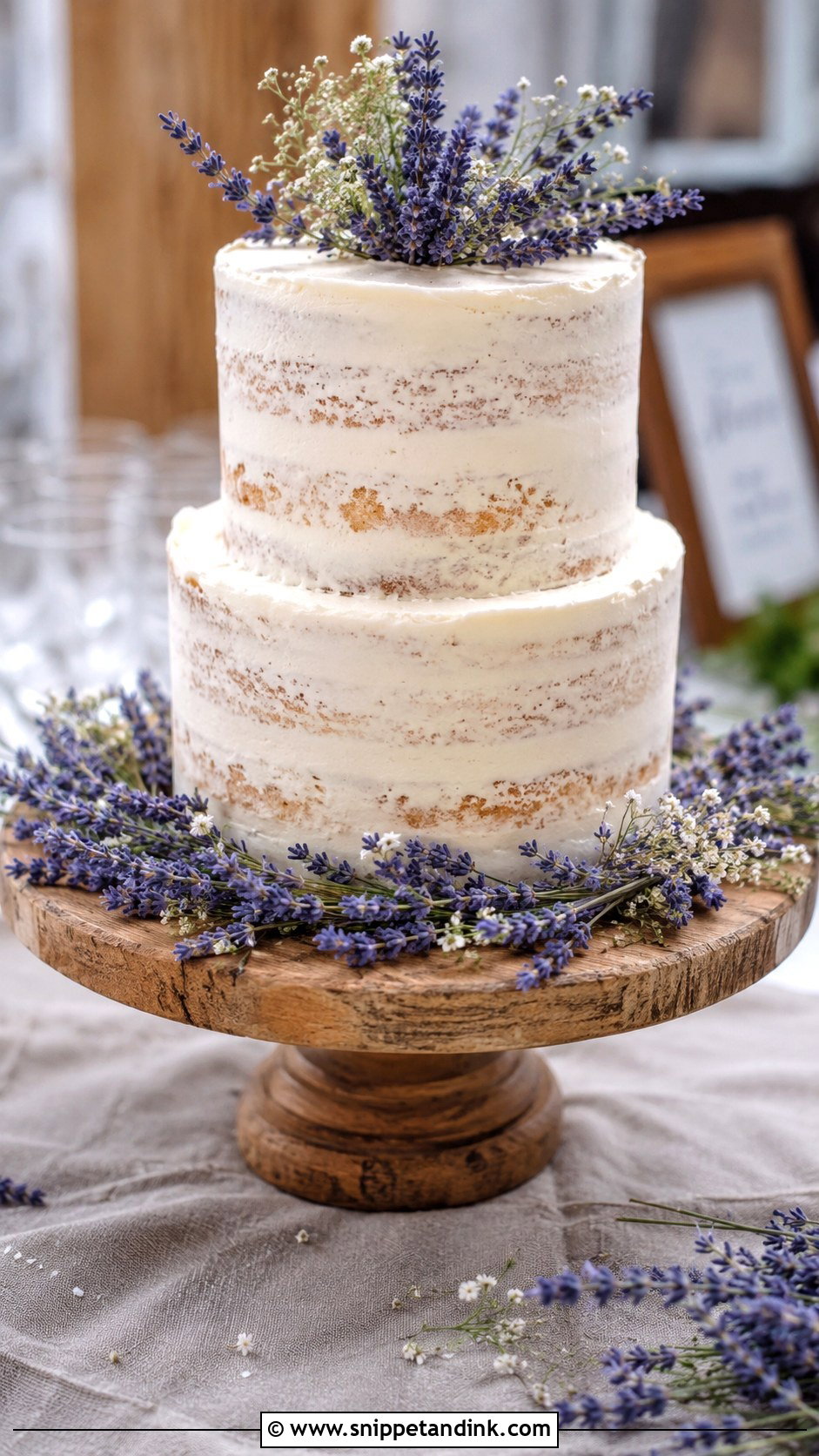 Lavender Wedding Cake - Snippet and Ink - 20 Flowers Around Cake Ideas for Wedding