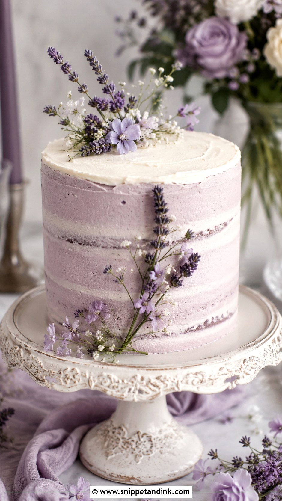 Lavender Wedding Cake - Snippet and Ink - 20 Garden Wedding Cake Ideas